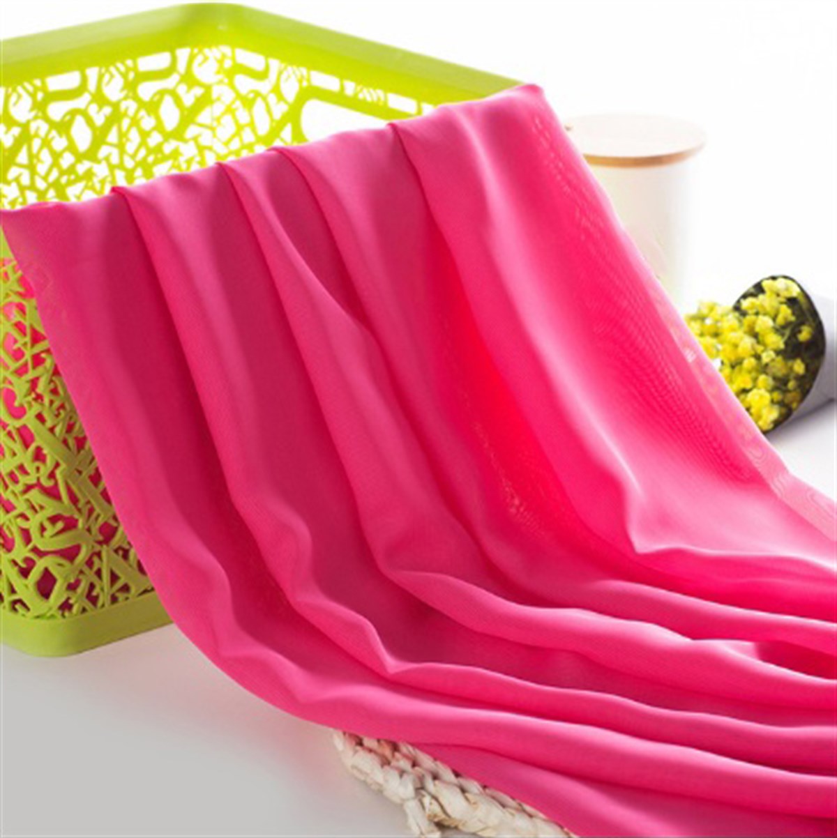 Jaju Baby gül kırmızı şifon kumaş