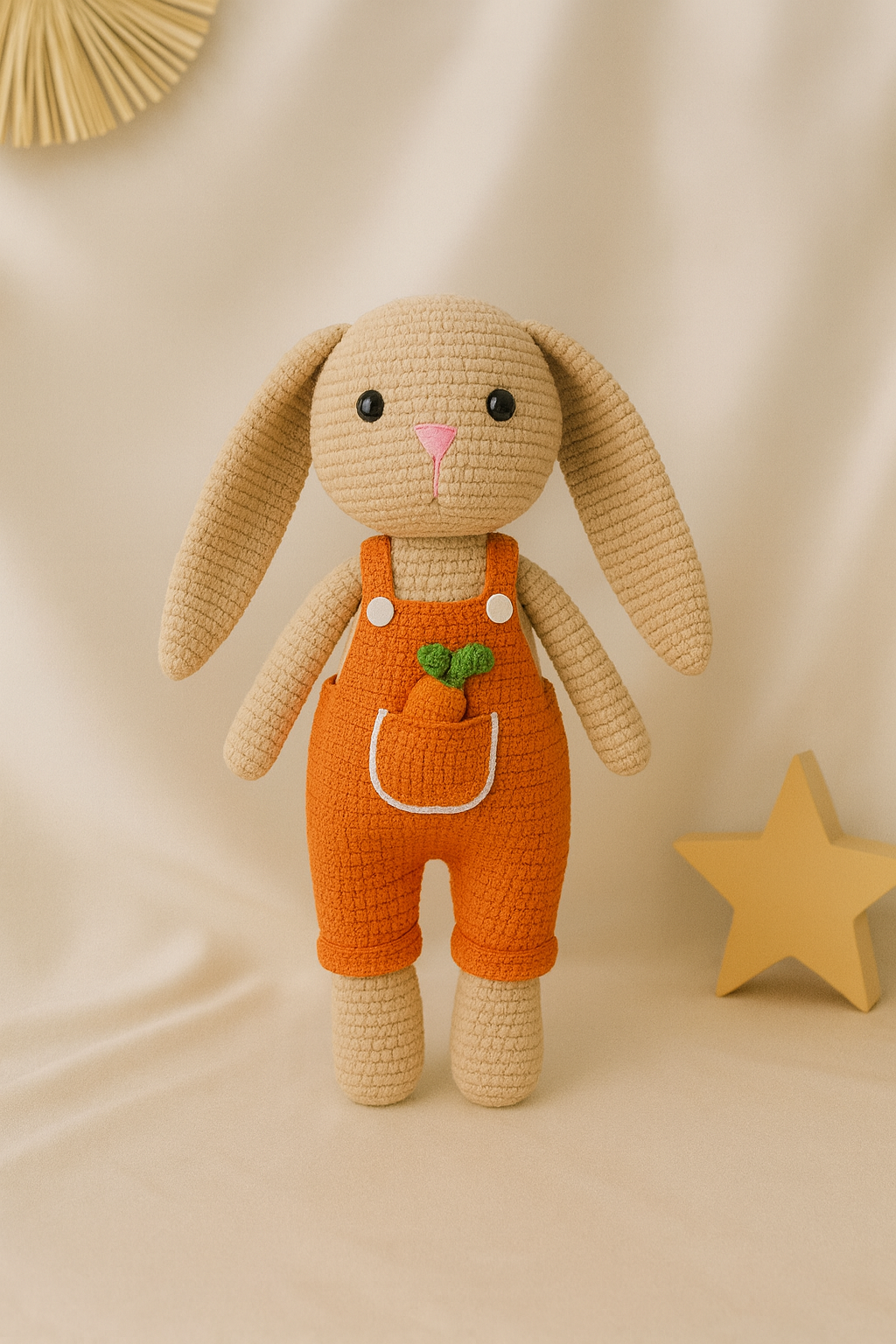 Jaju Baby Havuçlu Pudra Tavşan Amigurumi Oyuncak 25 cm