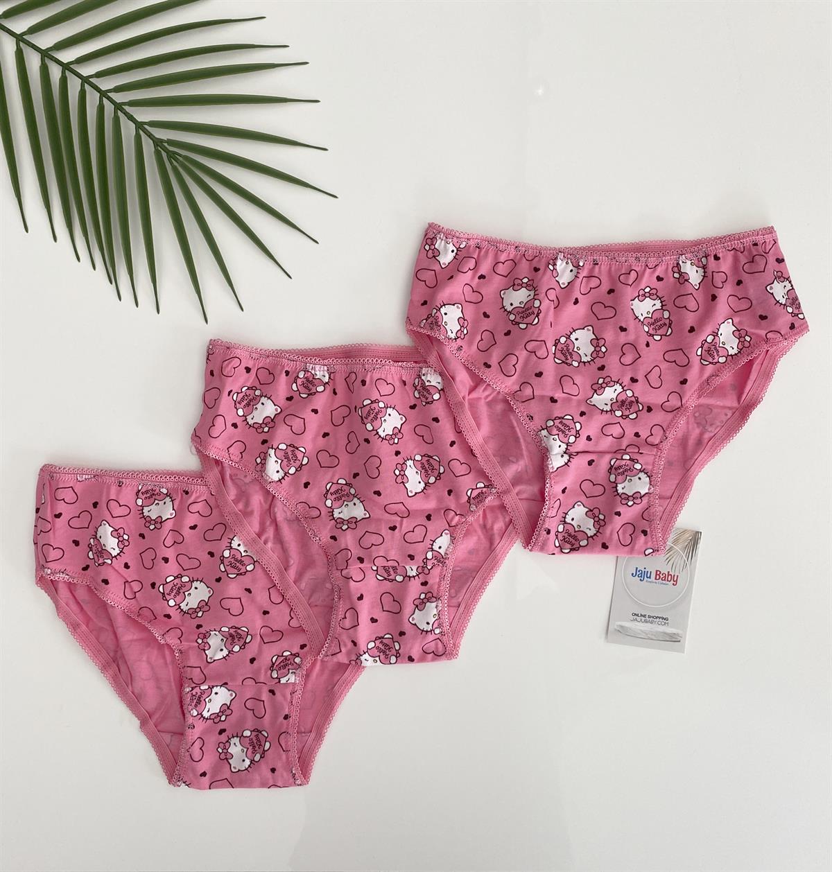 Jaju Baby Hello Kitty Kız Çocuk 3'Lü Slip Külot Seti