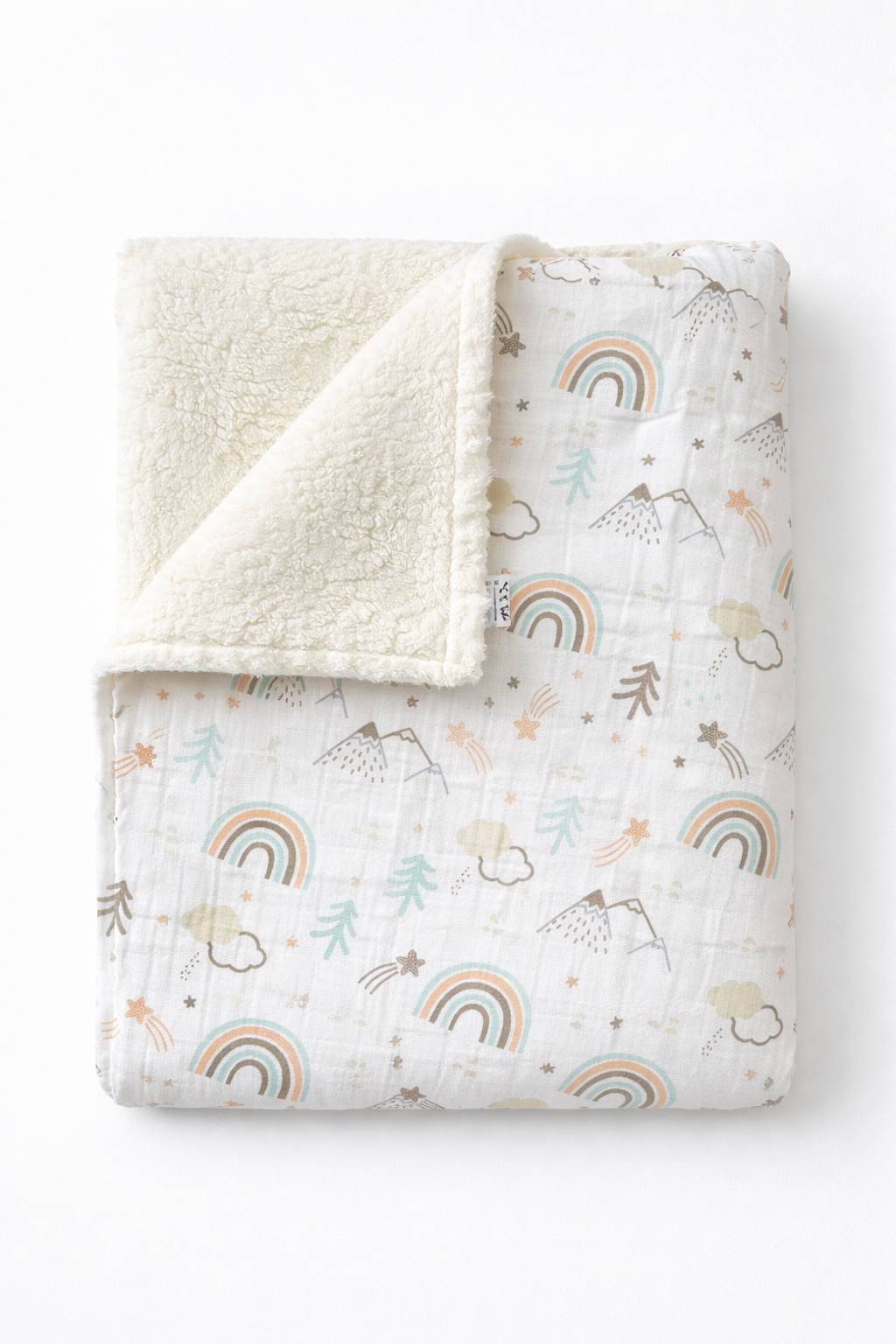 Jaju Baby İçi Welsoft Dışı Müslin Kumaş Bebek Battaniyesi 100x100 cm