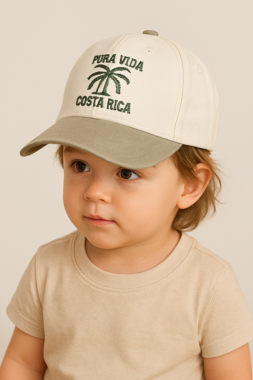 Jaju Baby İki Renkli Haki Palmiyeli Çocuk Erkek Kep Şapka 