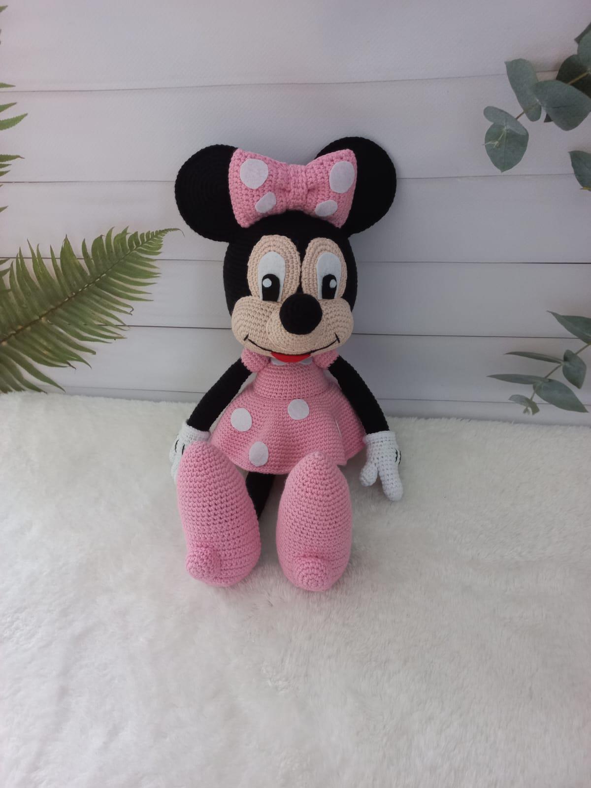Jaju Baby Kırmızı Minnie Mouse Kız Amigurumi Oyuncak 36 cm