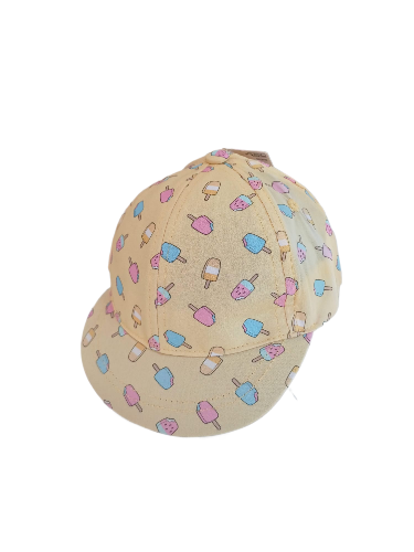 Jaju Baby Kitti 0-18 Ay Sarı Renkli Dondurma Desenli Bebek Şapka