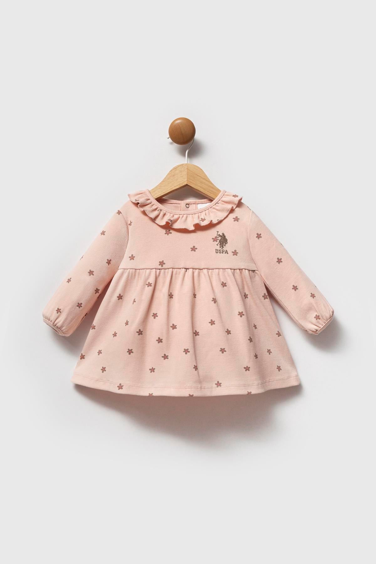 Jaju Baby Kız Bebebk Us. POLO ASSN.   PUDRA - Kaşkorse - Elbise USB2772 - V1
