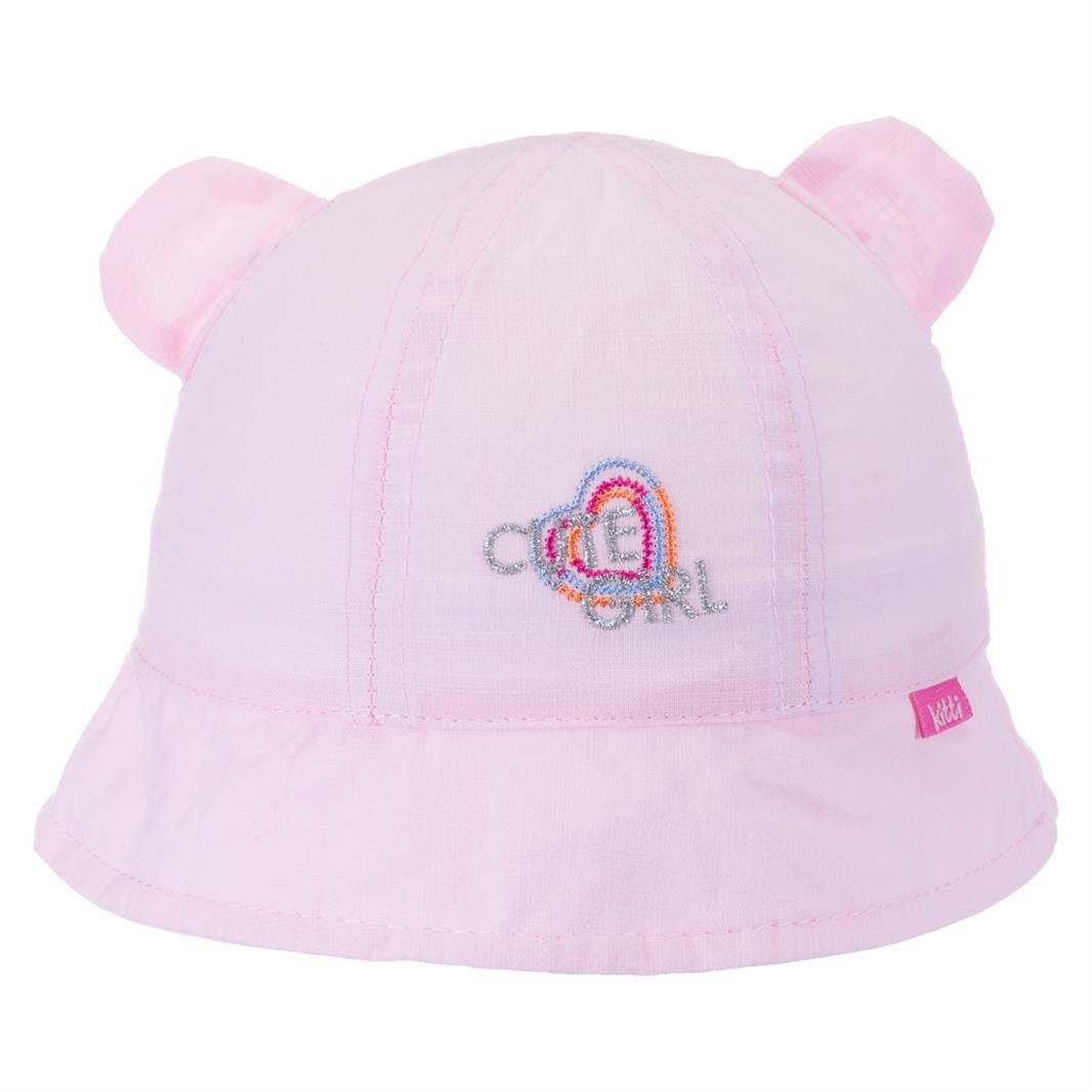 Jaju Baby Kız Bebek 1-3 Yaş Pembe Renk Cute Girl Yazılı Kulaklı Fötr Şapka