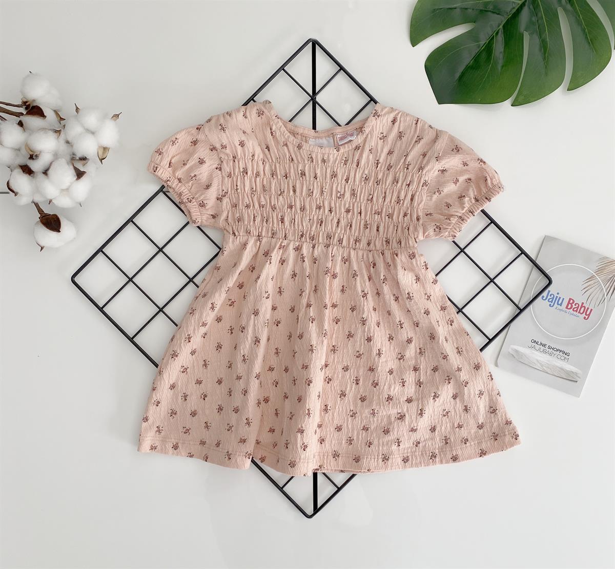 Jaju Baby Kız Bebek Kısa Kollu Çiçek Desenli Elbise