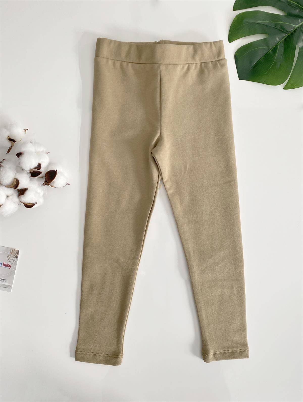 Jaju Baby Kız Çocuk Kahverengi Beli Lastikli 2 İp Tayt