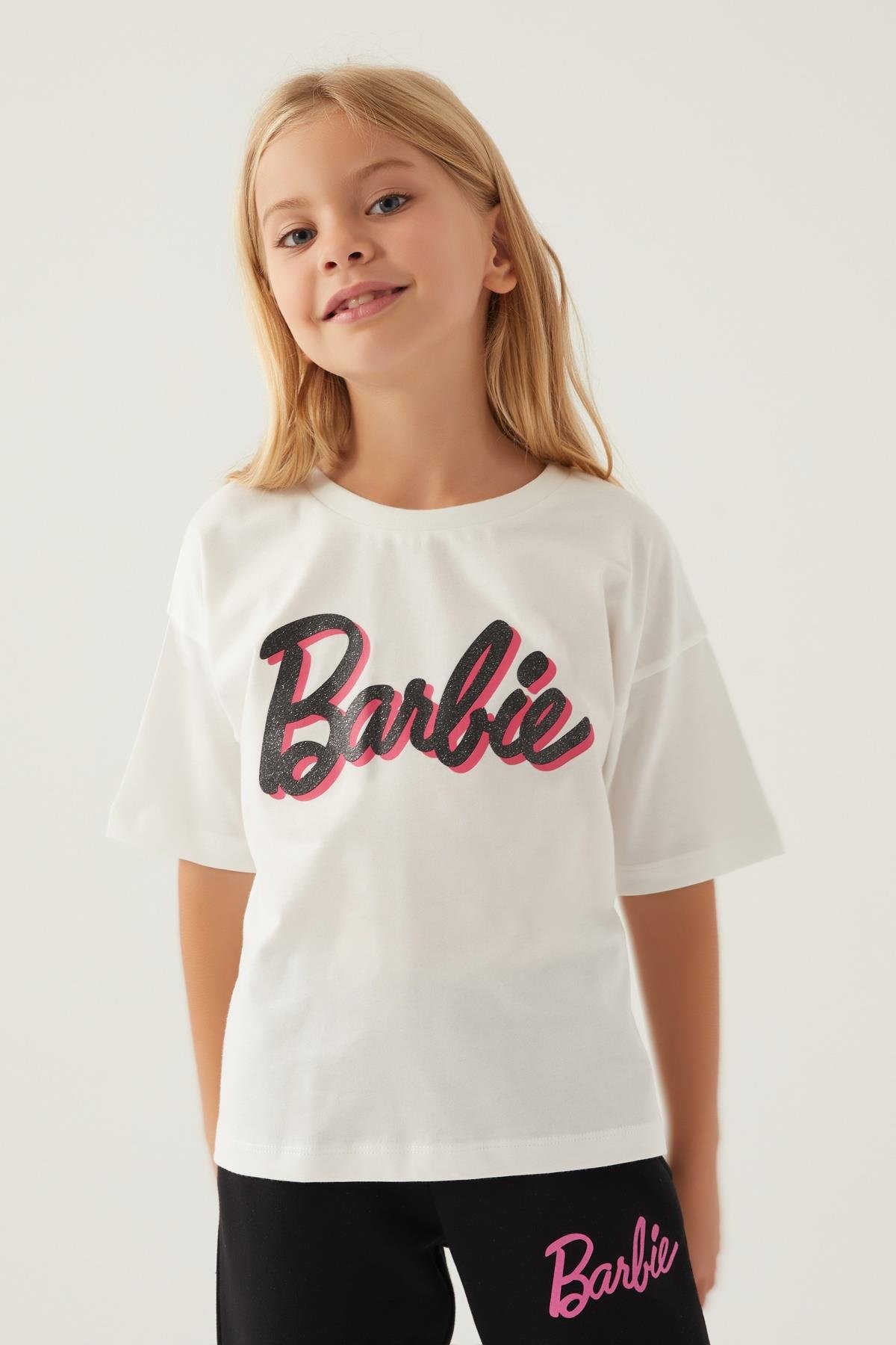 Jaju Baby  Kız Çocuk Krem BARBİE Süprem - T-Shirt 