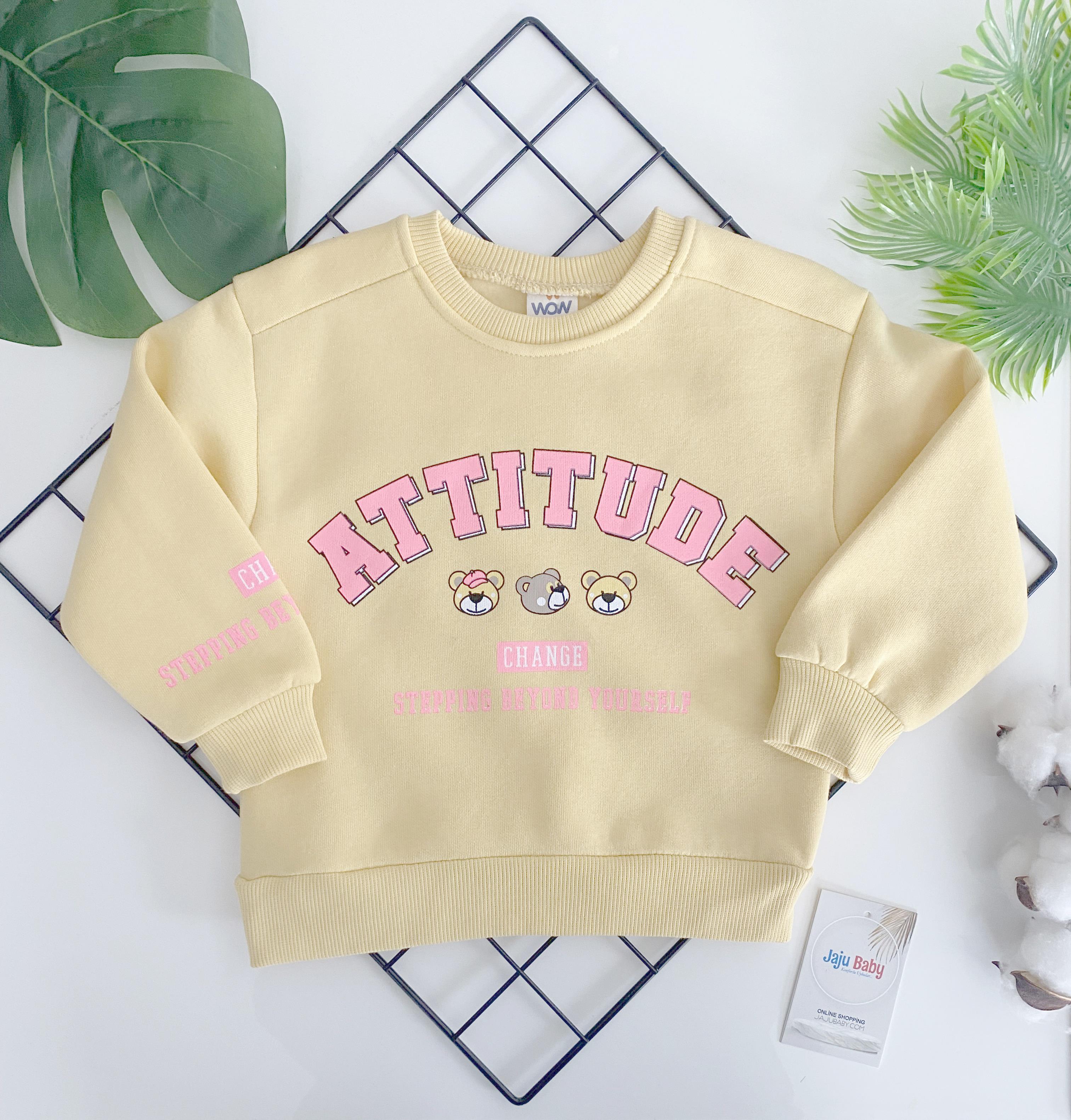 Jaju Baby Kız Çocuk Sarı Renk Önü Yazılı Şardonlu Sweatshirt