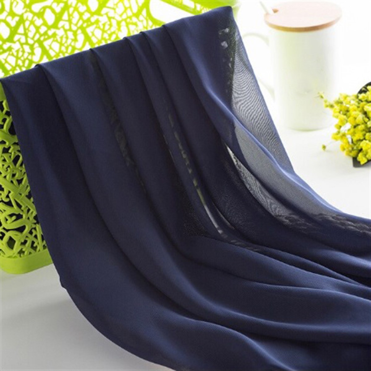 Jaju Baby koyu mavi şifon kumaş