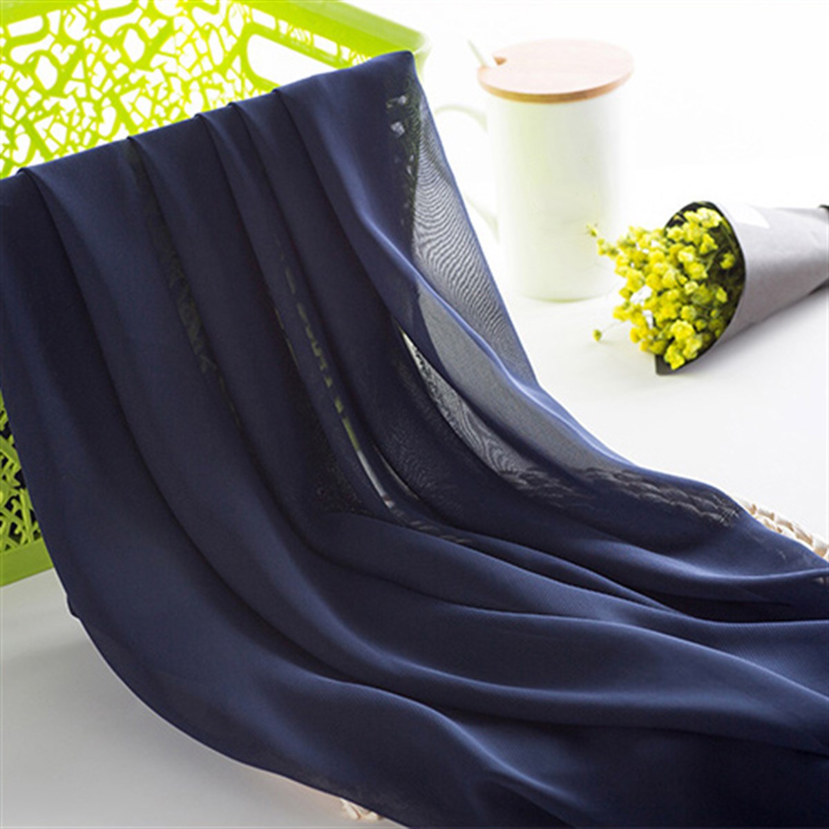 Jaju Baby lacivert şifon kumaş