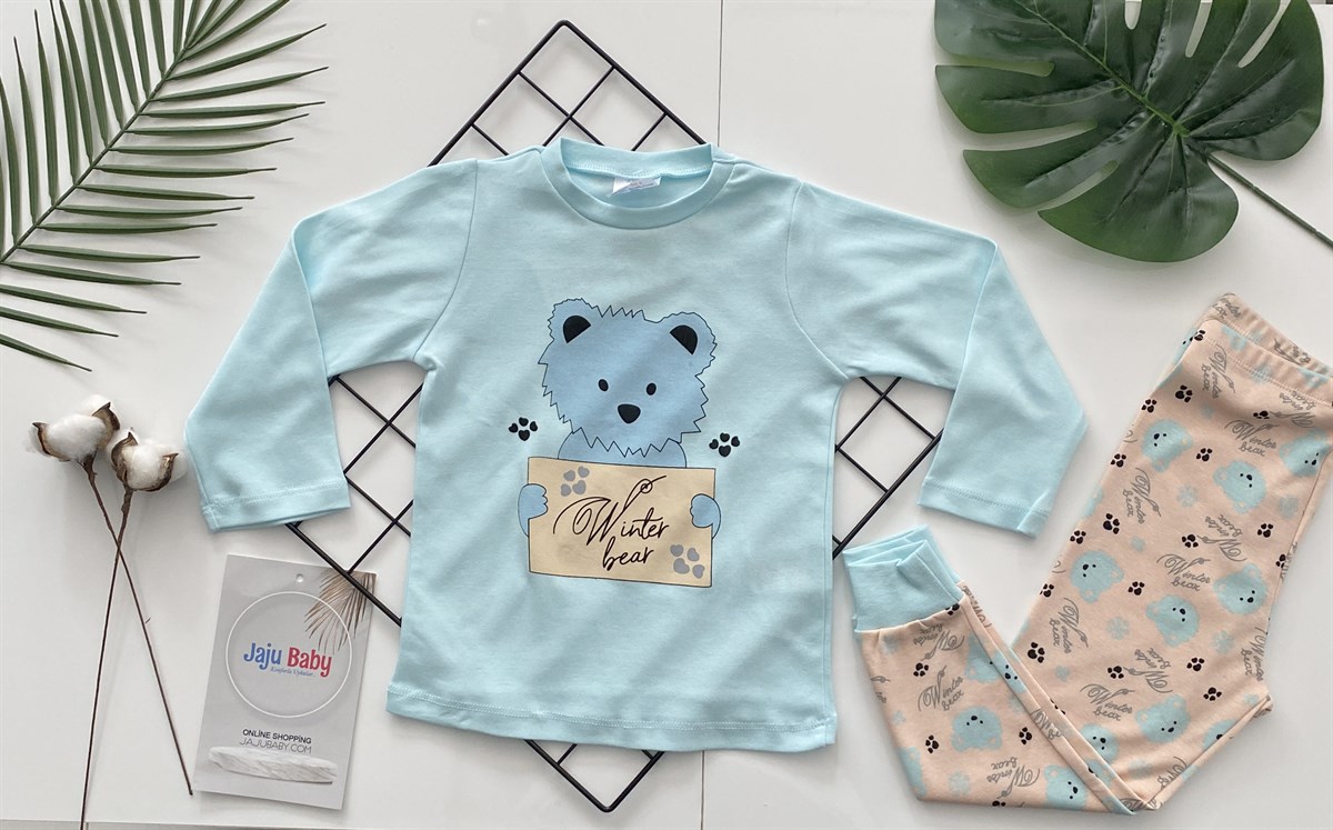 Jaju Baby Mavi Erkek Pijama Takımı