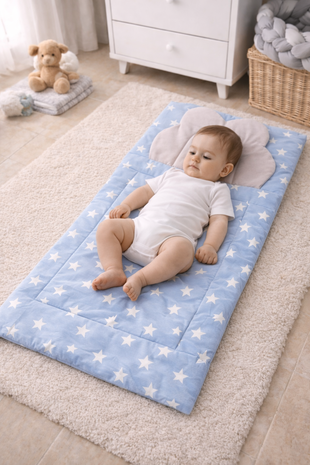 Jaju Baby Mavi Yıldızlı Altaçma Minderi - Alt Değiştirme