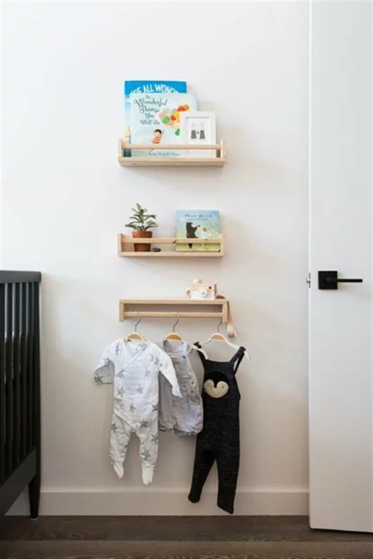 Jaju Baby 40 cm Montessori Kitaplık Çocuk Odası Duvar Rafı Ahşap Kitaplık  Raf 3 Adet