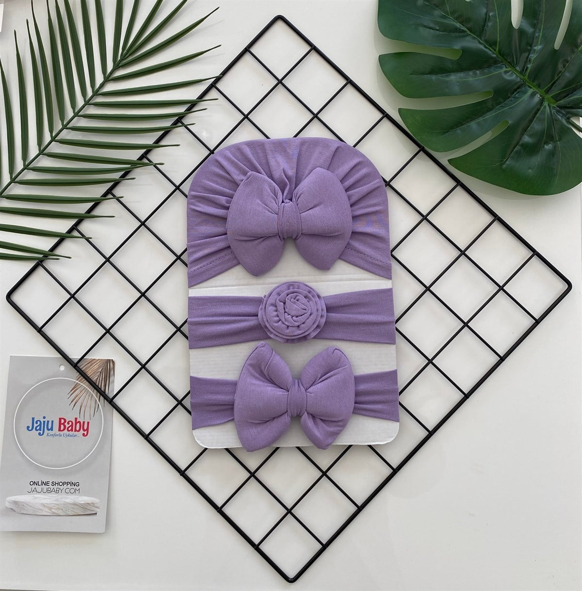 Jaju Baby Mor Bone Saç Bandı Üçlü Set