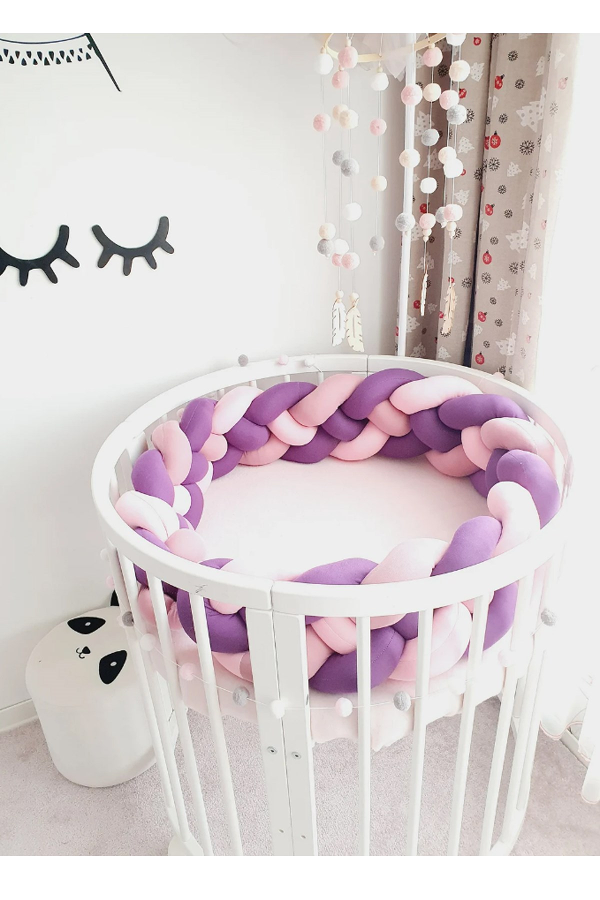 Jaju Baby Mor Tasarım Üç Renkli 4 Örgü Koruma Özel Tasarım
