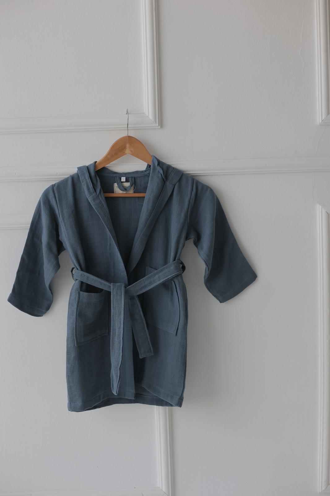 Jaju Baby Müslin İndigo Bornoz