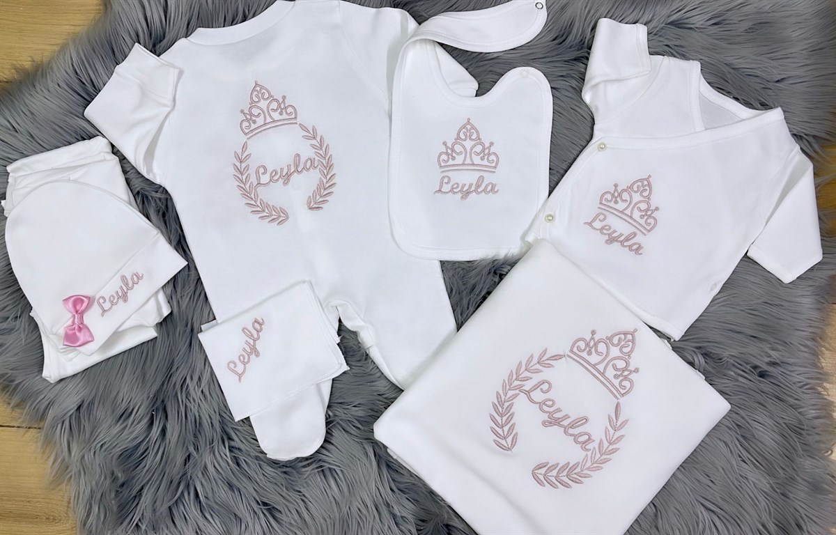 Jaju Baby Nakışlı ve İsim İşlemeli Bebek Yeni Doğan Set