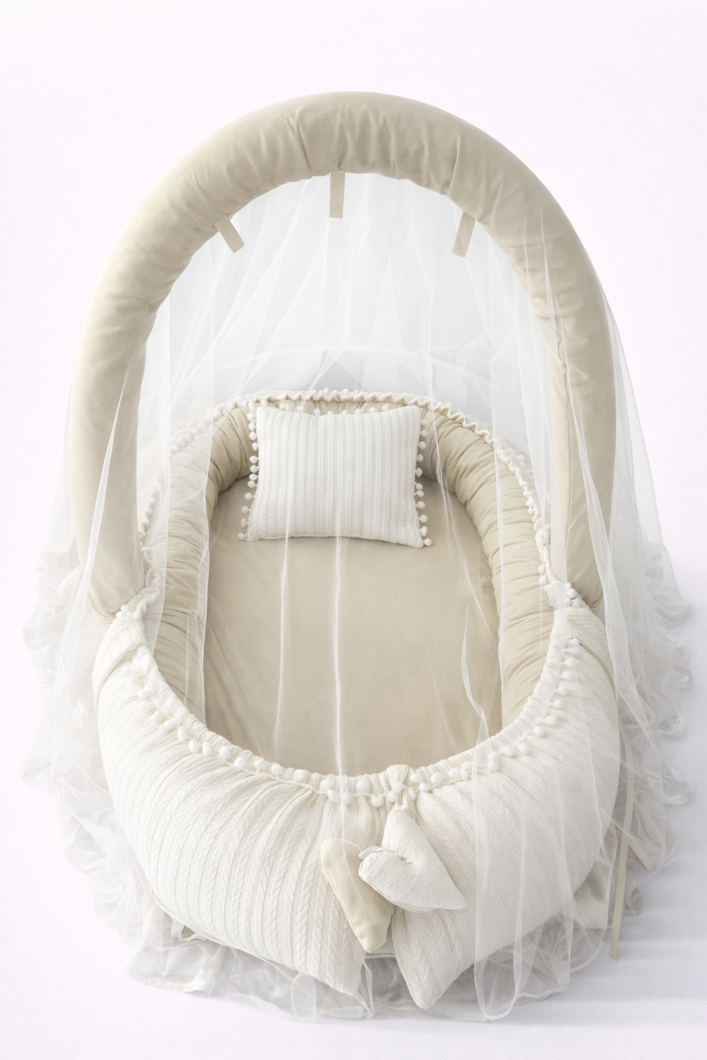 Jaju Baby Örgü Kumaş Cibinlik ve Oyuncak Aparatlı Lüx Tasarım Babynest