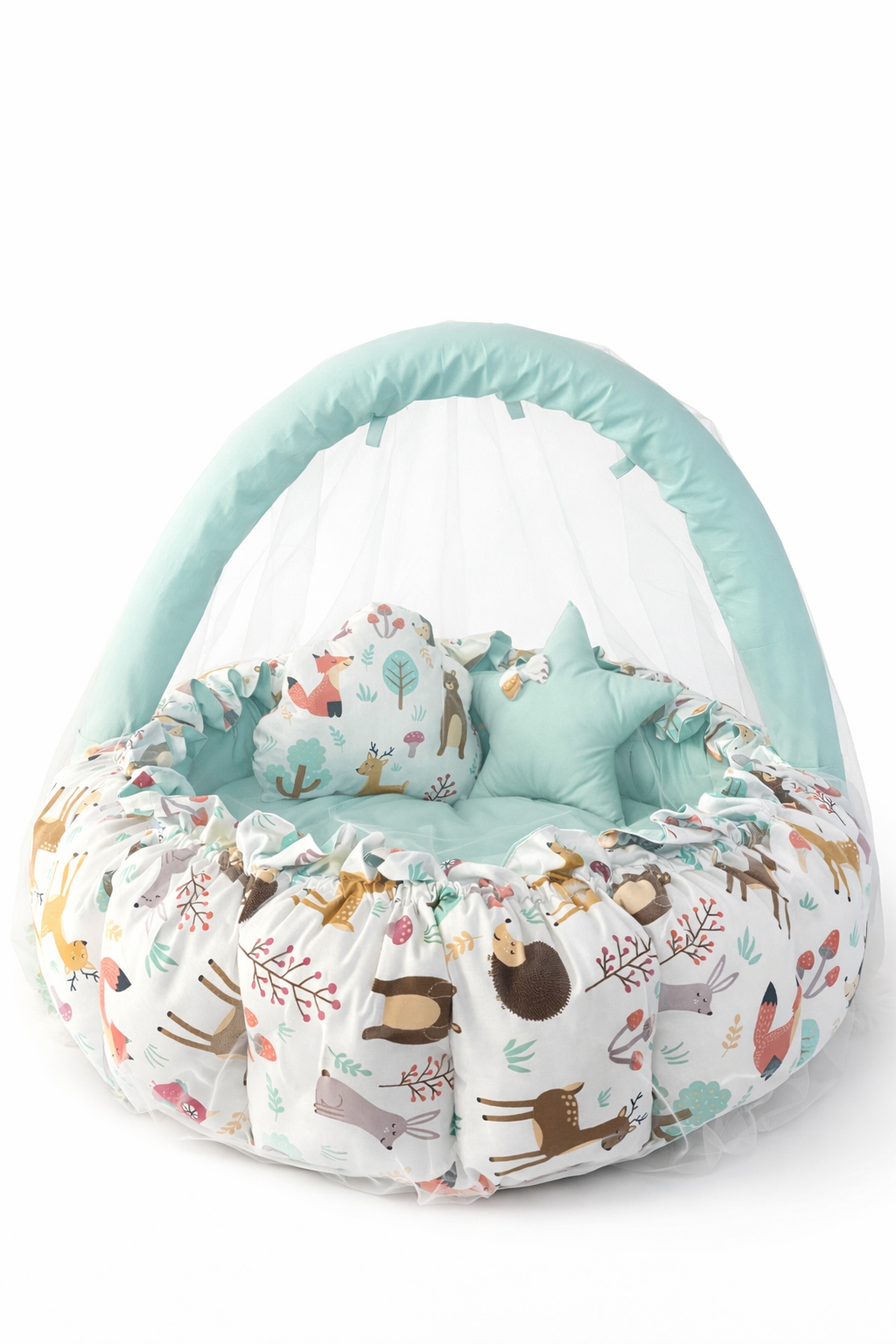 Jaju Baby Orman Açılır - Kapanır Oyun Minderi Cibinlik Aparatlı Babynest