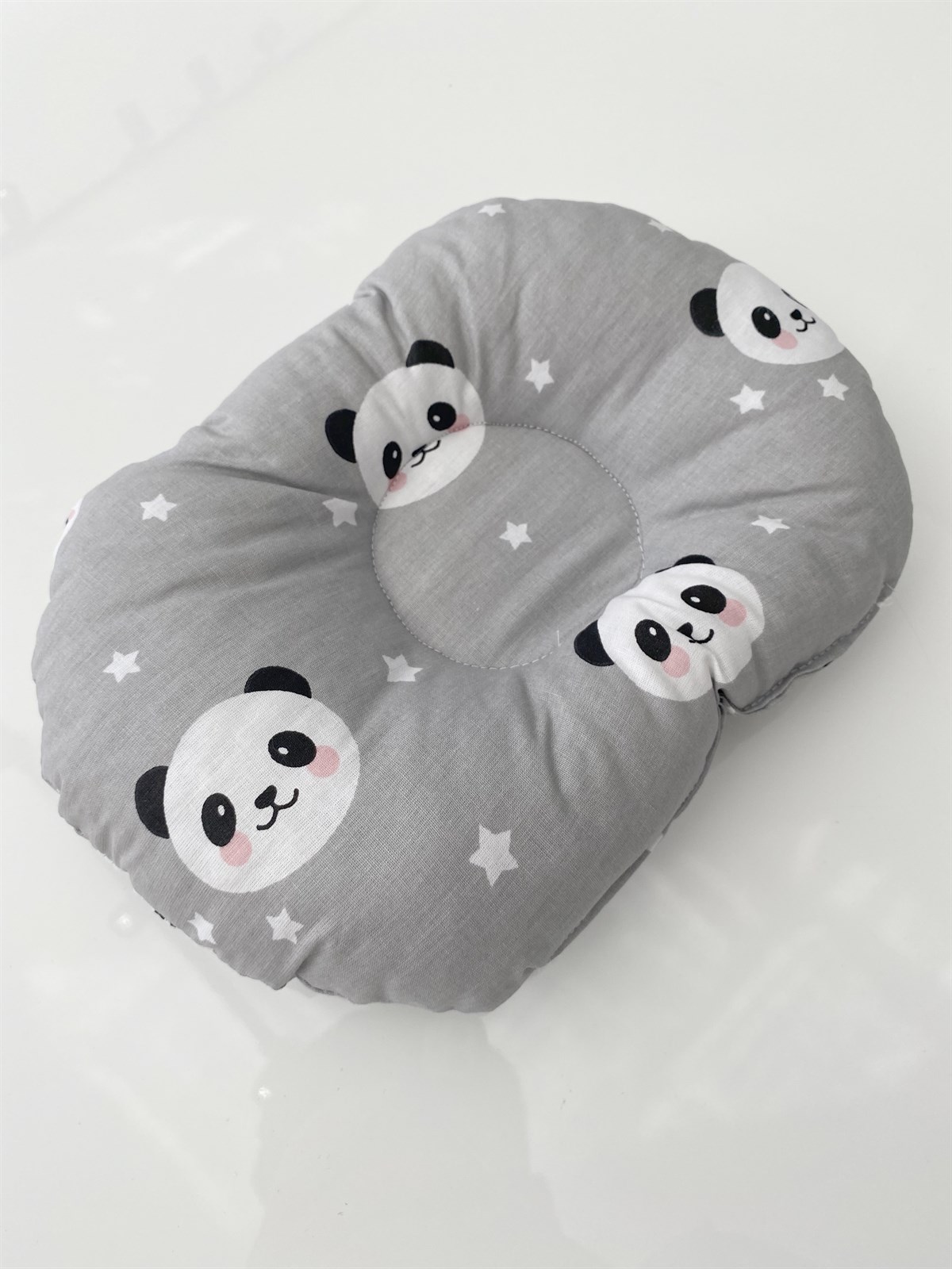 Jaju Baby Panda Düz Kafa Yastığı Kafa Şekillendirici Bebek Yastık