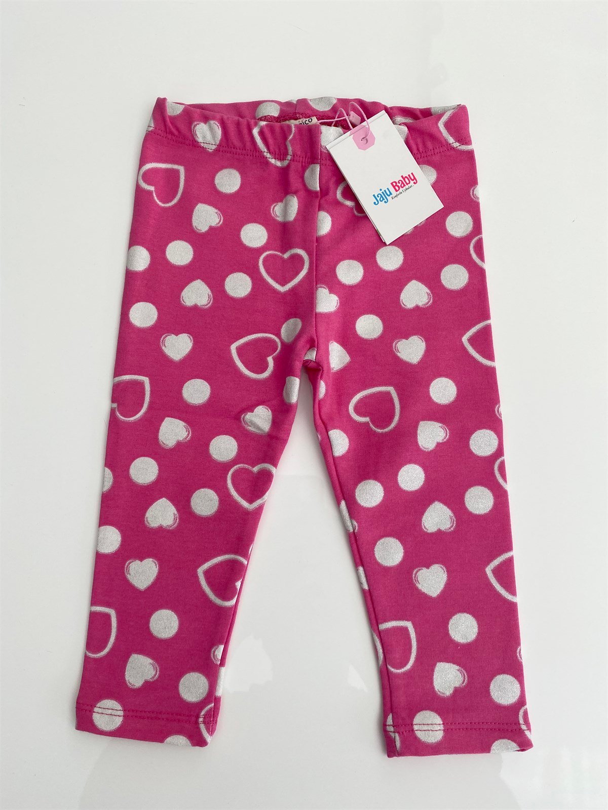 Jaju Baby Pembe Kalp Kız Çocuk Tayt