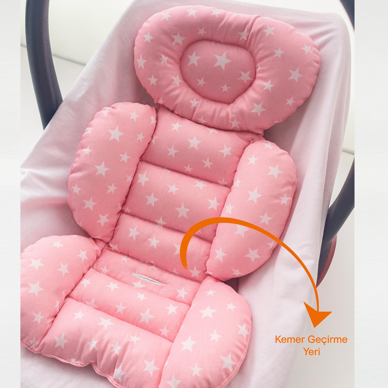 Jaju Baby Pembe Yıldızlı Oto Koltuğu Minderi - Puset Minderi