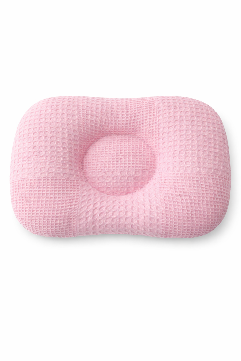 Jaju Baby Pudra Pembe Waffle Düz Kafa Yastığı Bebek Kafa Şekillendirici Yastık Bebek Yastığı Düz Kafa Sendorumu Önleyici Yastık