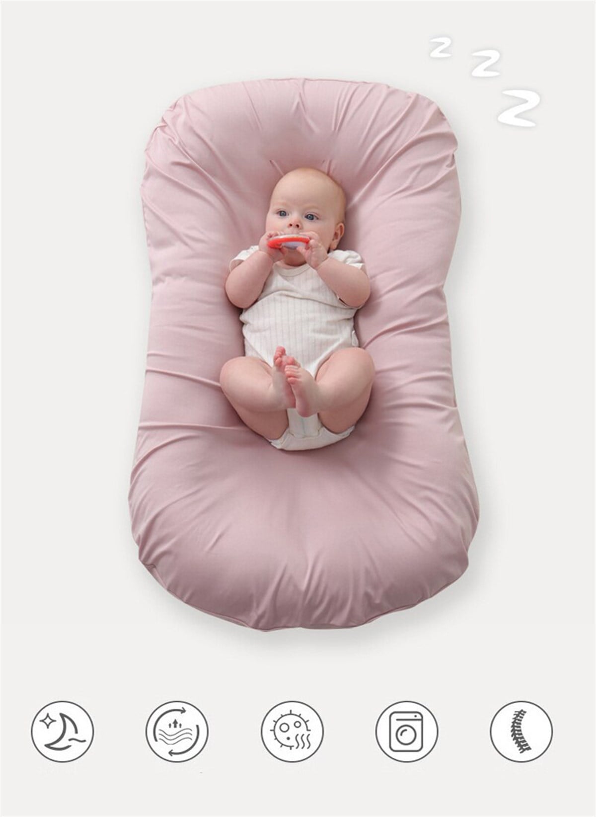 Jaju Baby Pudra Puffy Babynest Lüx Baby Nest 70x55 Cm Anne Yanı