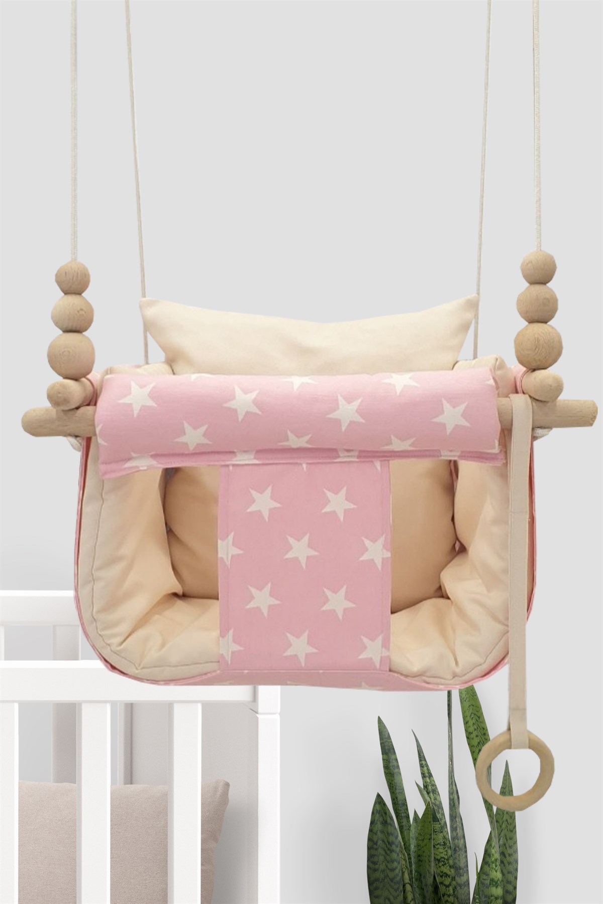 Jaju Baby Rüya Pembe Krem Sevimli Salıncak