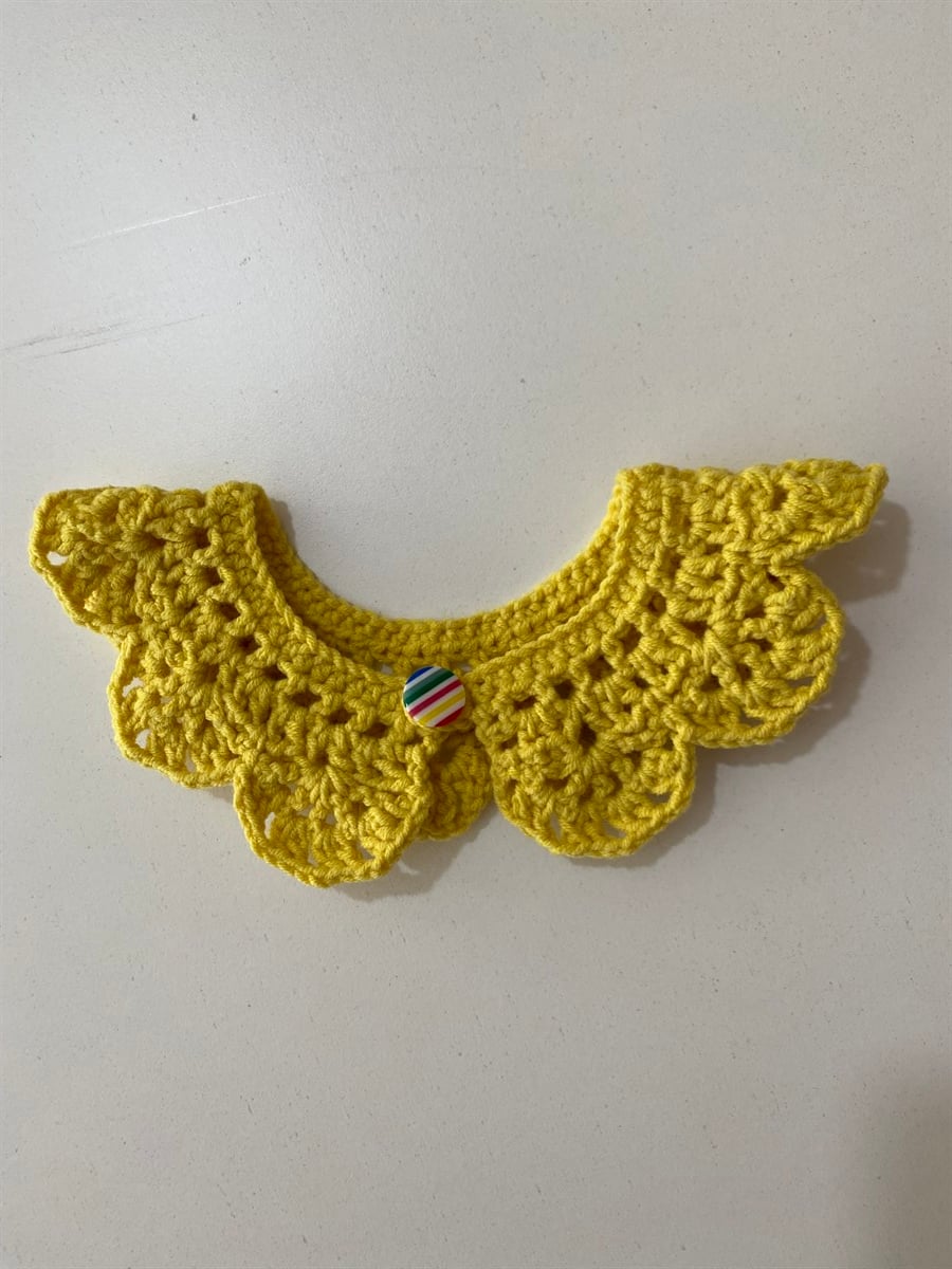 Jaju Baby Sarı Renkli Düğmeli Örgü Yakalık
