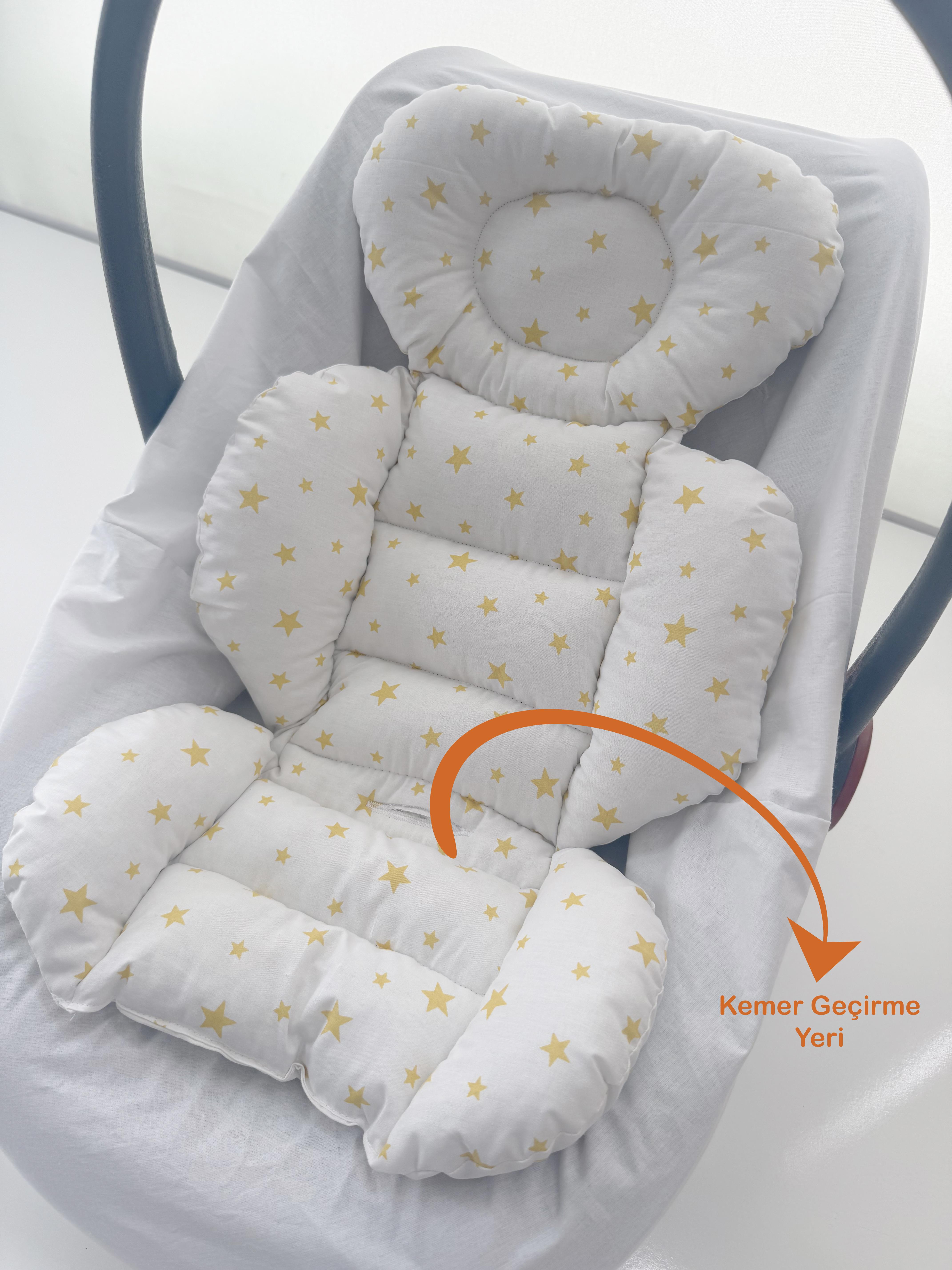 Jaju Baby Sarı Yıldızlı Oto Koltuğu Minderi - Puset Minderi