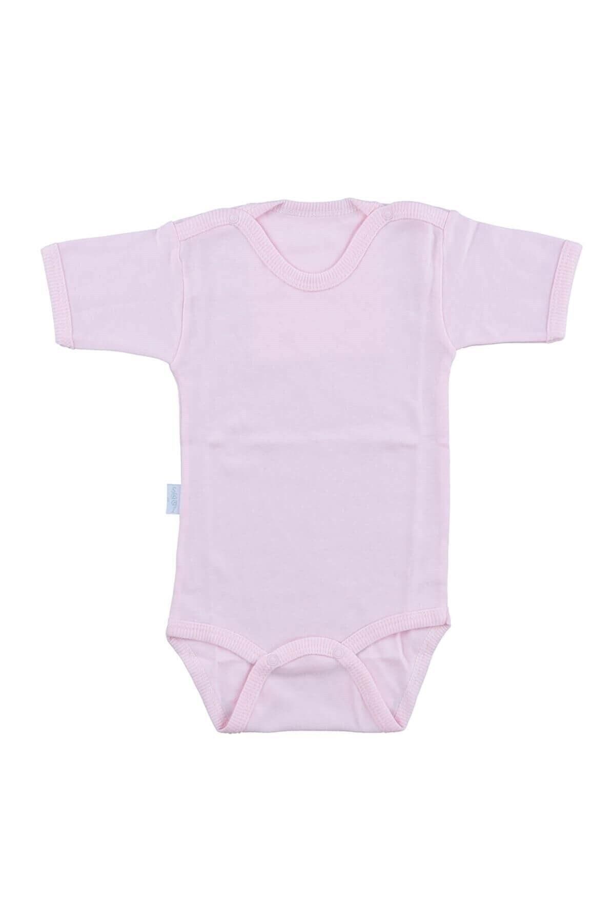 Jaju Baby Sebi Body Yarım Kollu Pembe