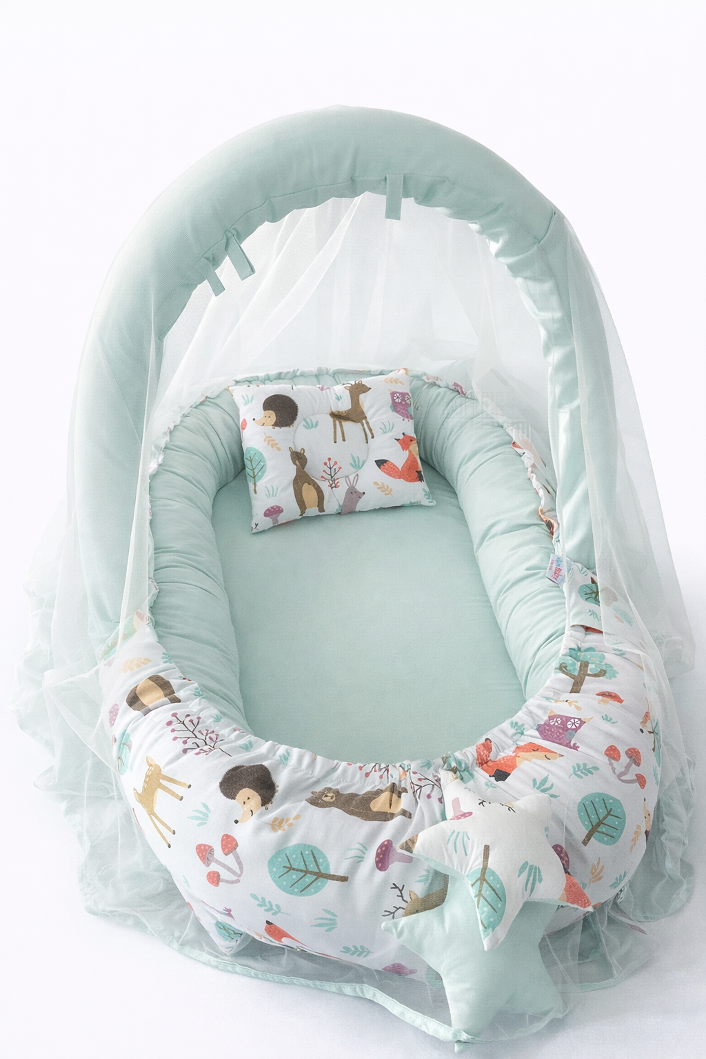 Jaju Baby Sevimli Orman Cibinlik ve Oyuncak Askılı Lüx Tasarım Babynest