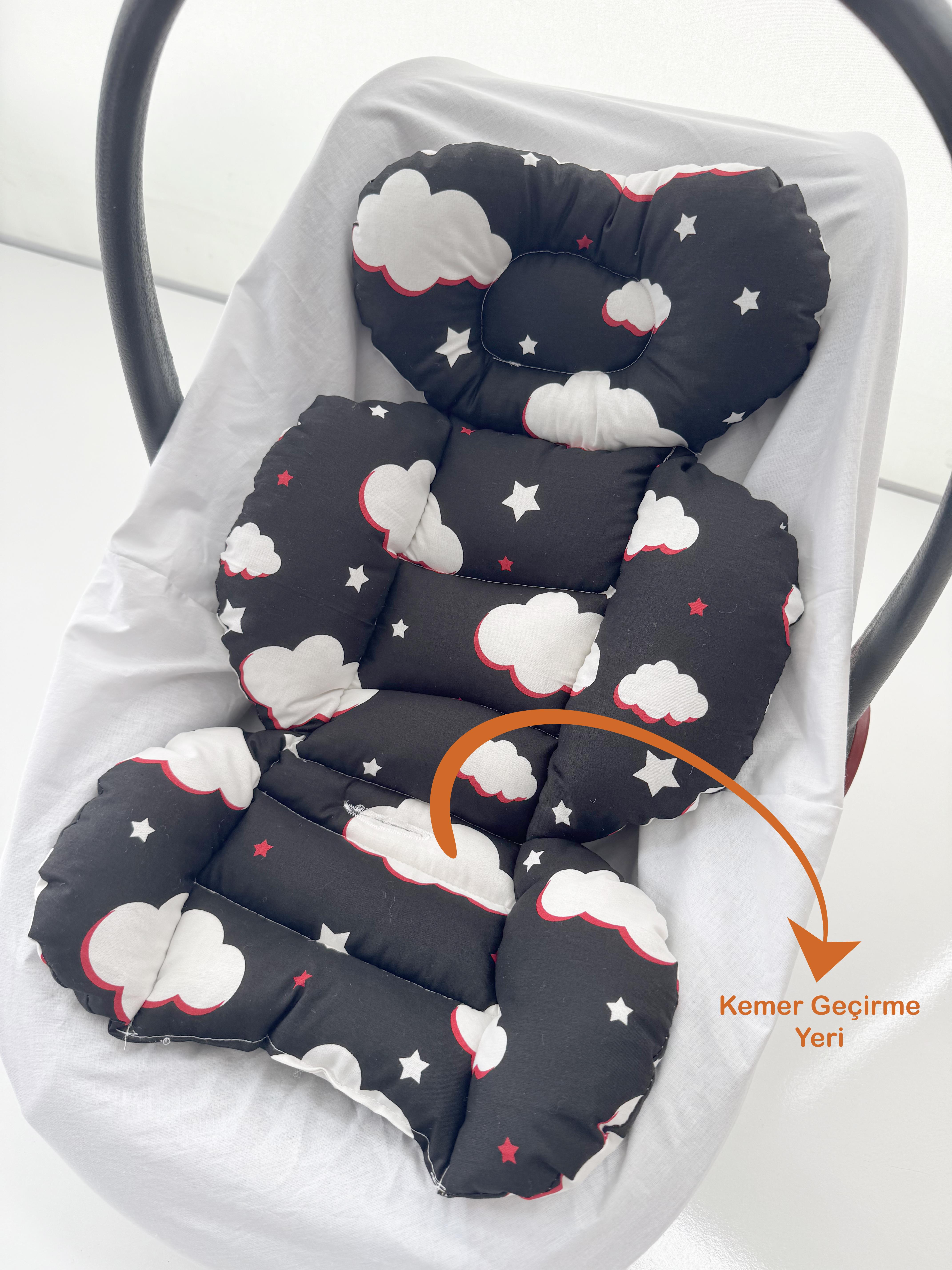 Jaju Baby Siyah Bulutlu Oto Koltuğu Minderi - Puset Minderi