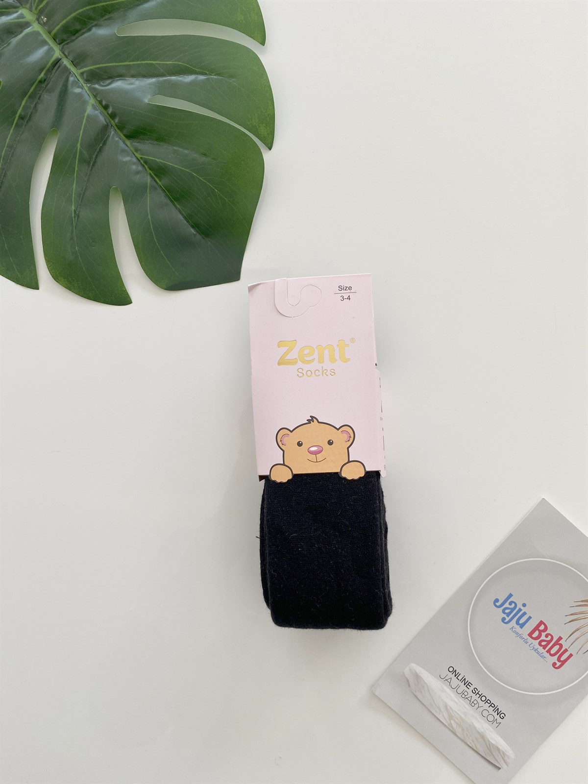 Jaju Baby Siyah Düz Renk Pamuklu Külotlu Çorap