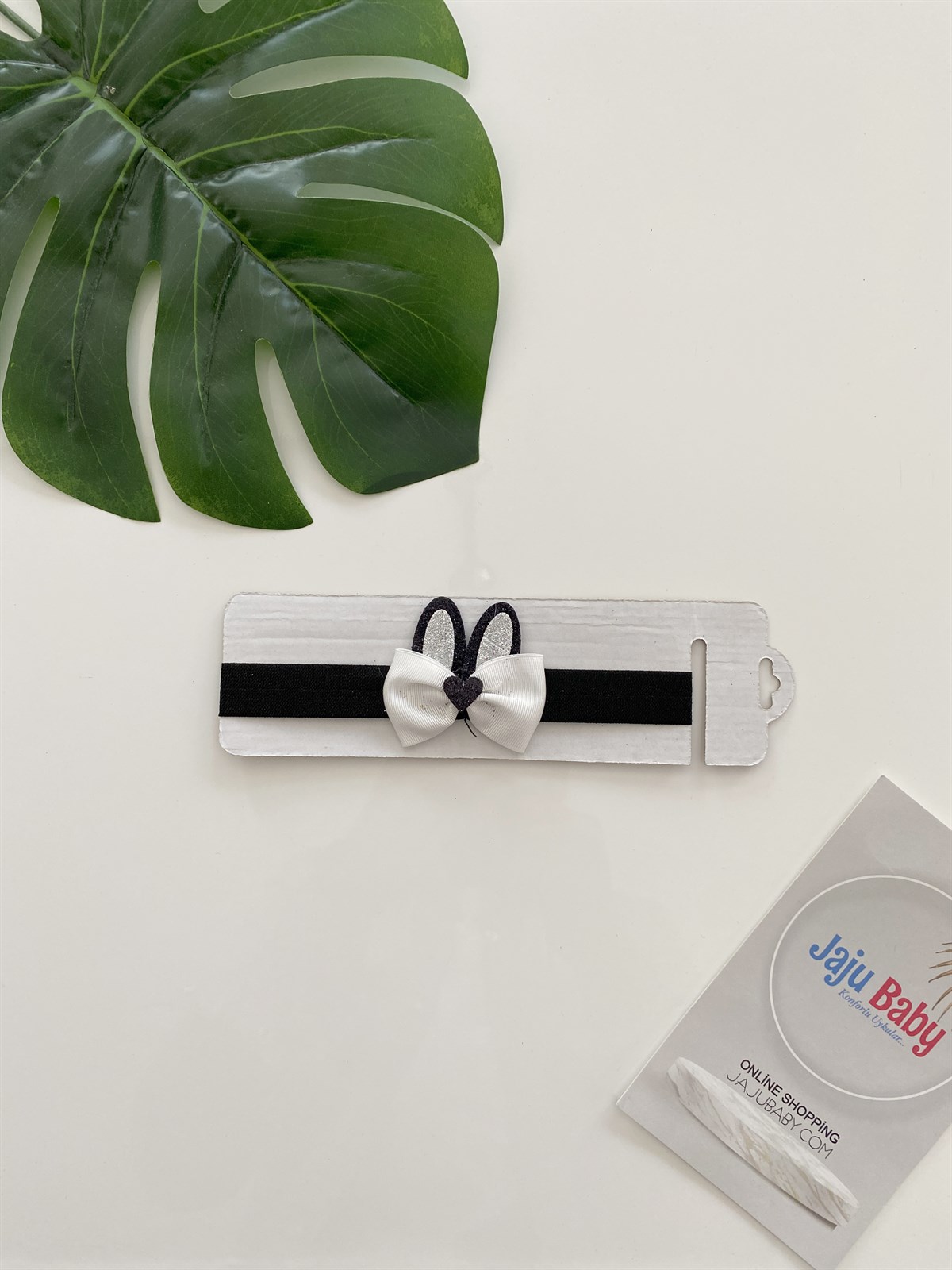 Jaju Baby Siyah Tavşan Kulaklı Saç Bandı