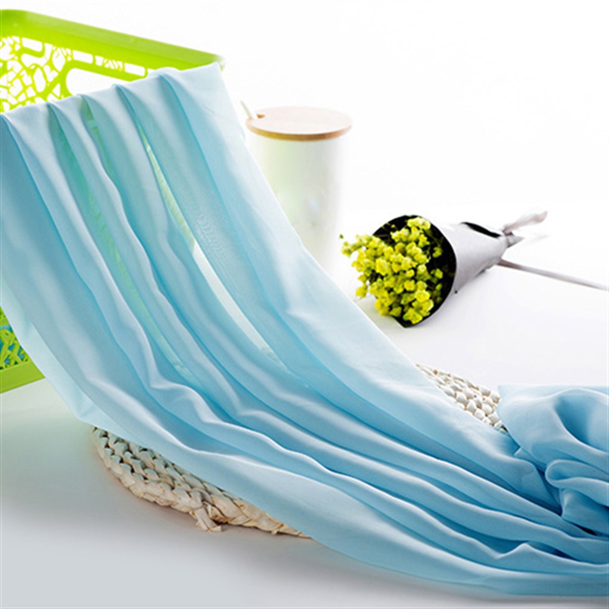 Jaju Baby soluk mavi şifon kumaş