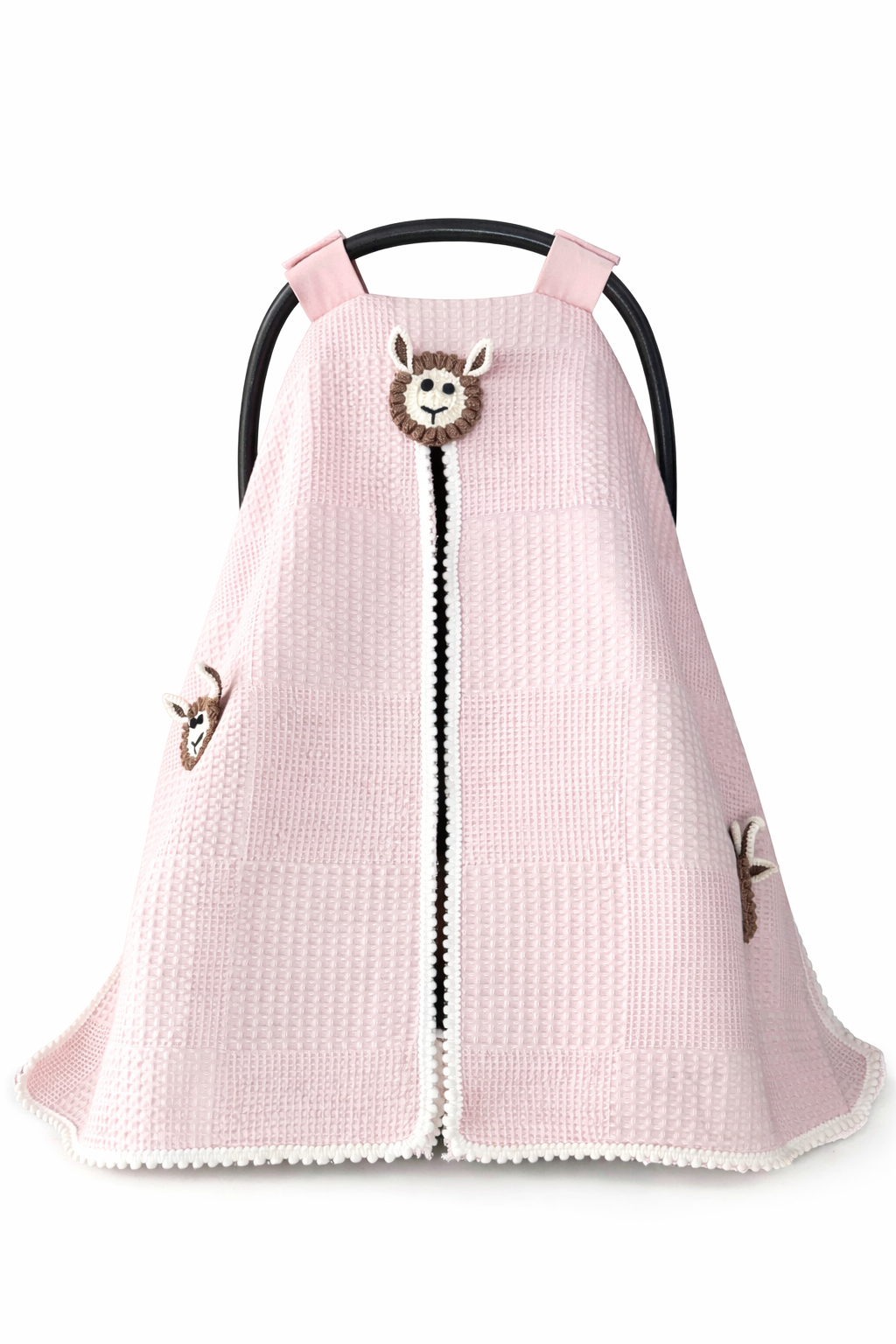 Jaju Baby Somon Waffle Kumaş Organik Kuzu Tasarım Puset Örtüsü