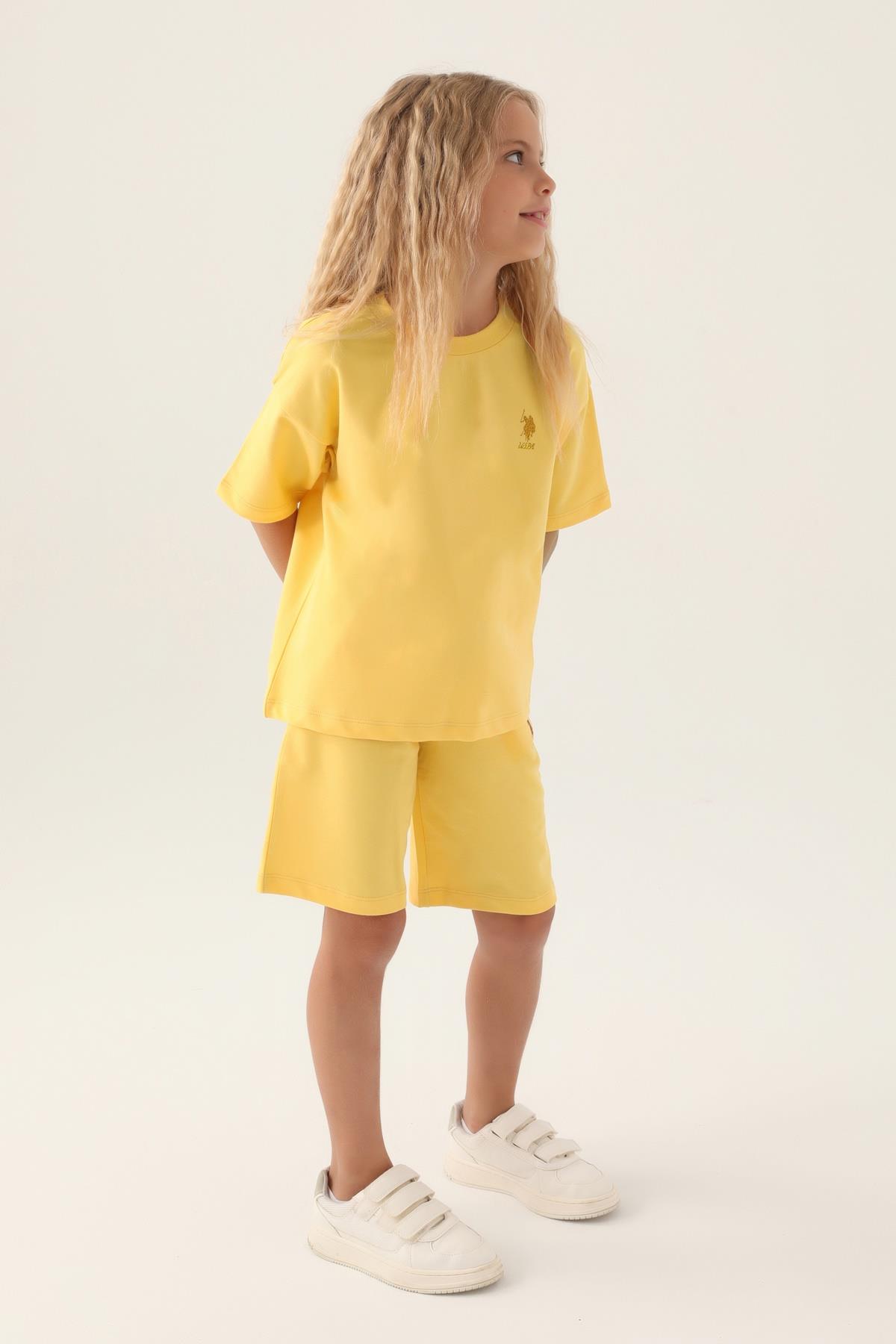 Jaju Baby  U.S. Polo Assn. Kız Çocuk SARI Süprem - Bermuda Takım US2118 - V1  -