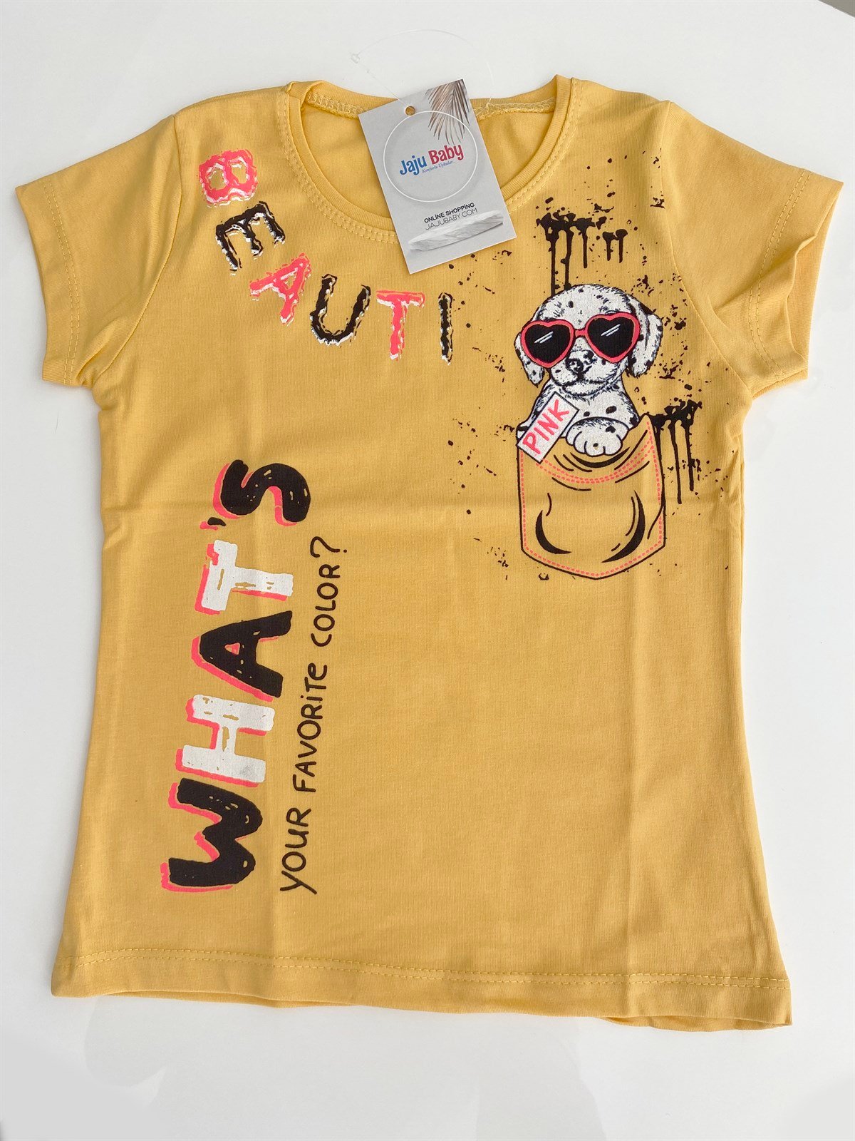 Jaju Baby Whats Sarı Kız Çocuk T-shirt