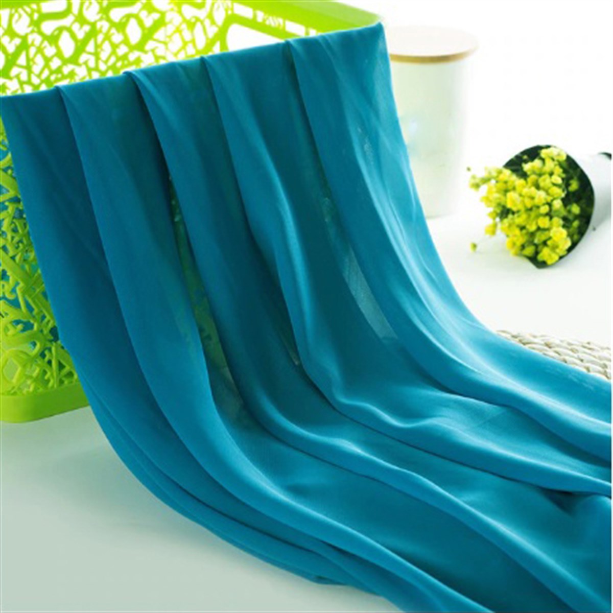 Jaju Baby yeşil mavi şifon kumaş