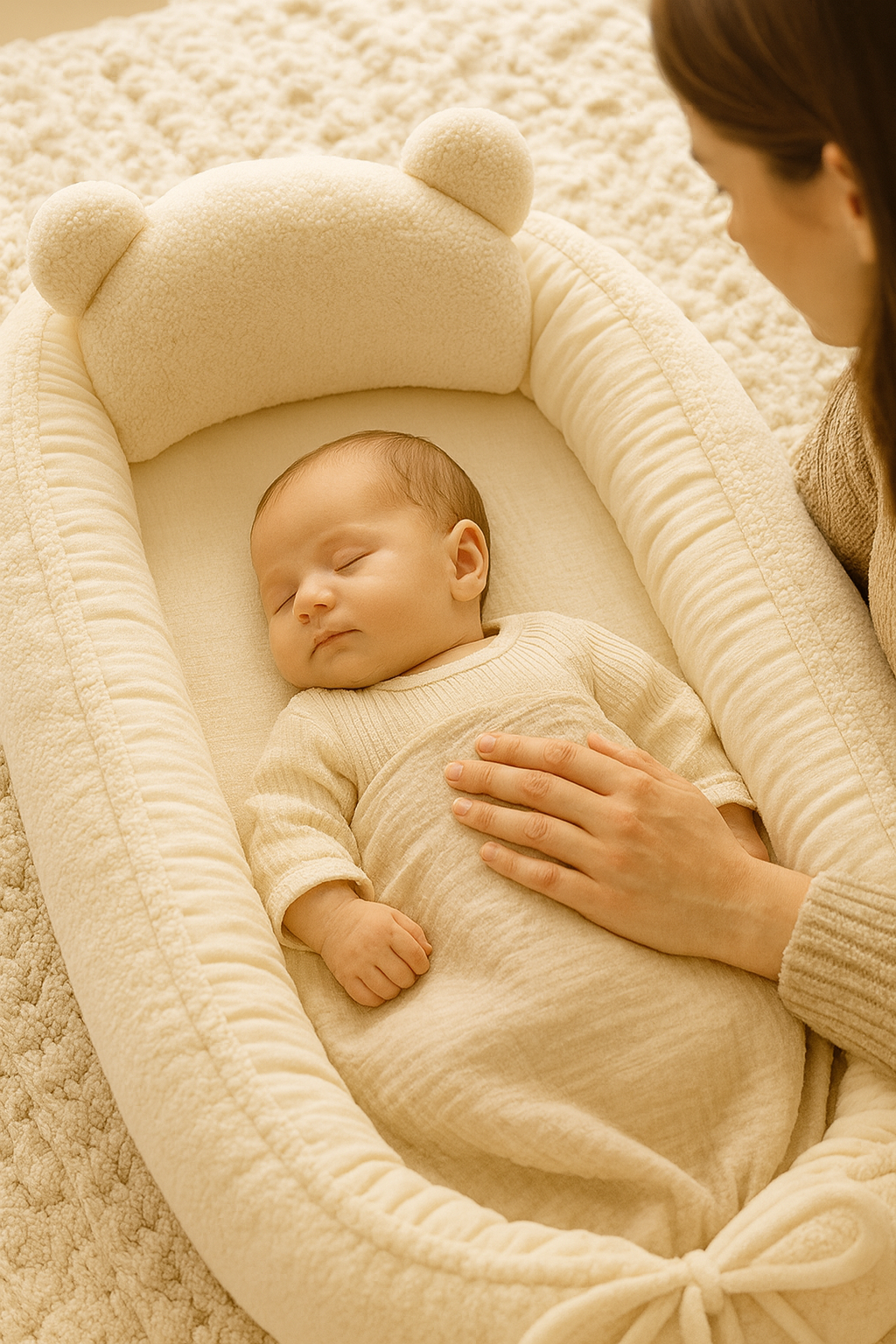 Jaju Babynest Pudra Gri Yıldız Lüx Ortopedik Baby Nest