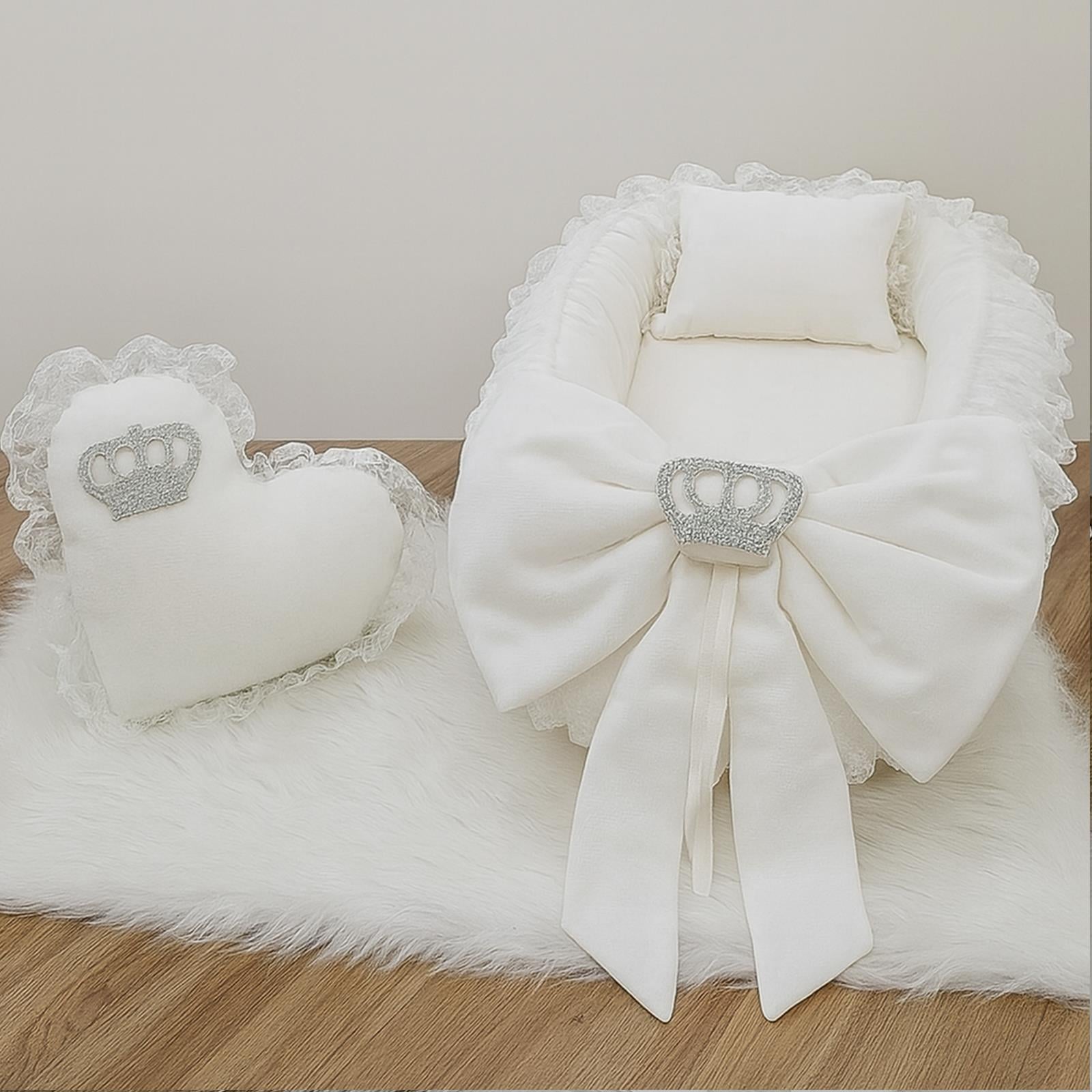Krem Bebek Mevlüt Seti & Bebek Takı Yastığı - Güvenli Babynest