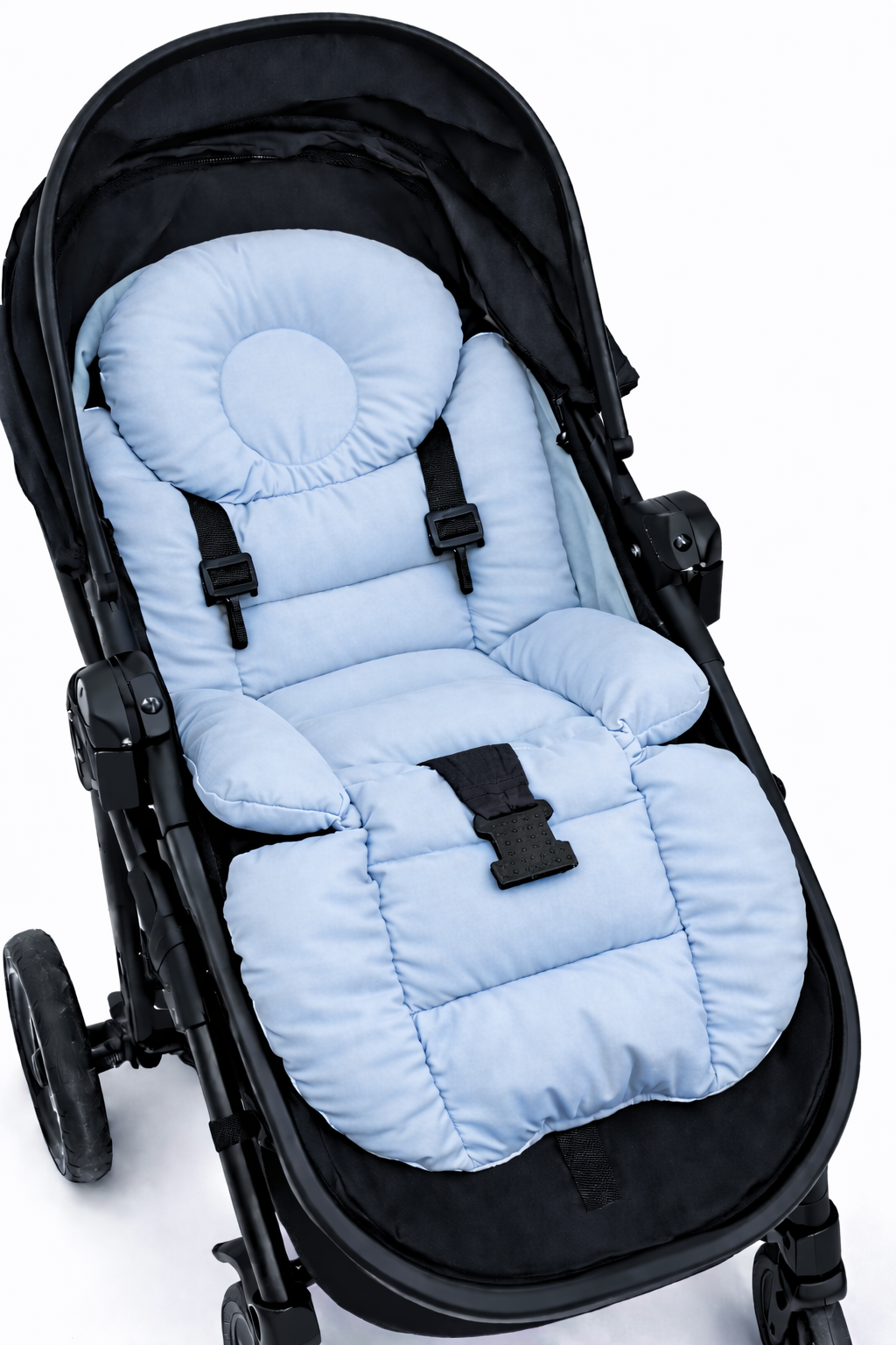 Mavi Lüks Bebek Arabası Minderi – Ergonomik Destekli – 80 x 38 cm