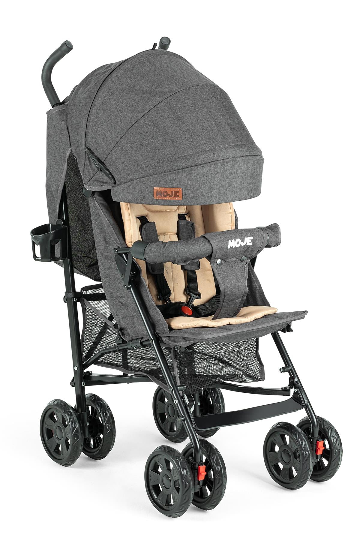 Moje Strong Çocuk/Bebek Antrasit-Siyah Tam Yatar Baston Bebek Arabası