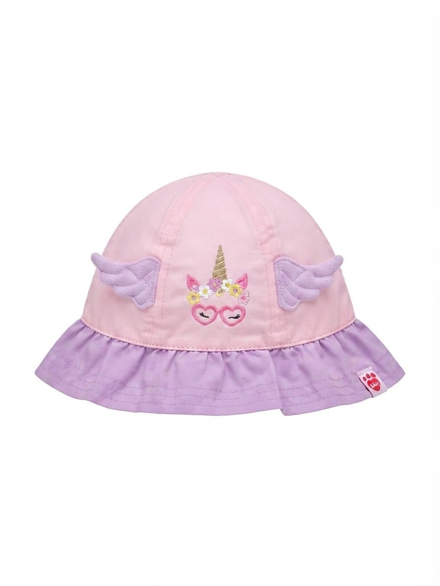 Pembe ve Mor Fırfırlı Yazlık Kep (1-3 Yaş)