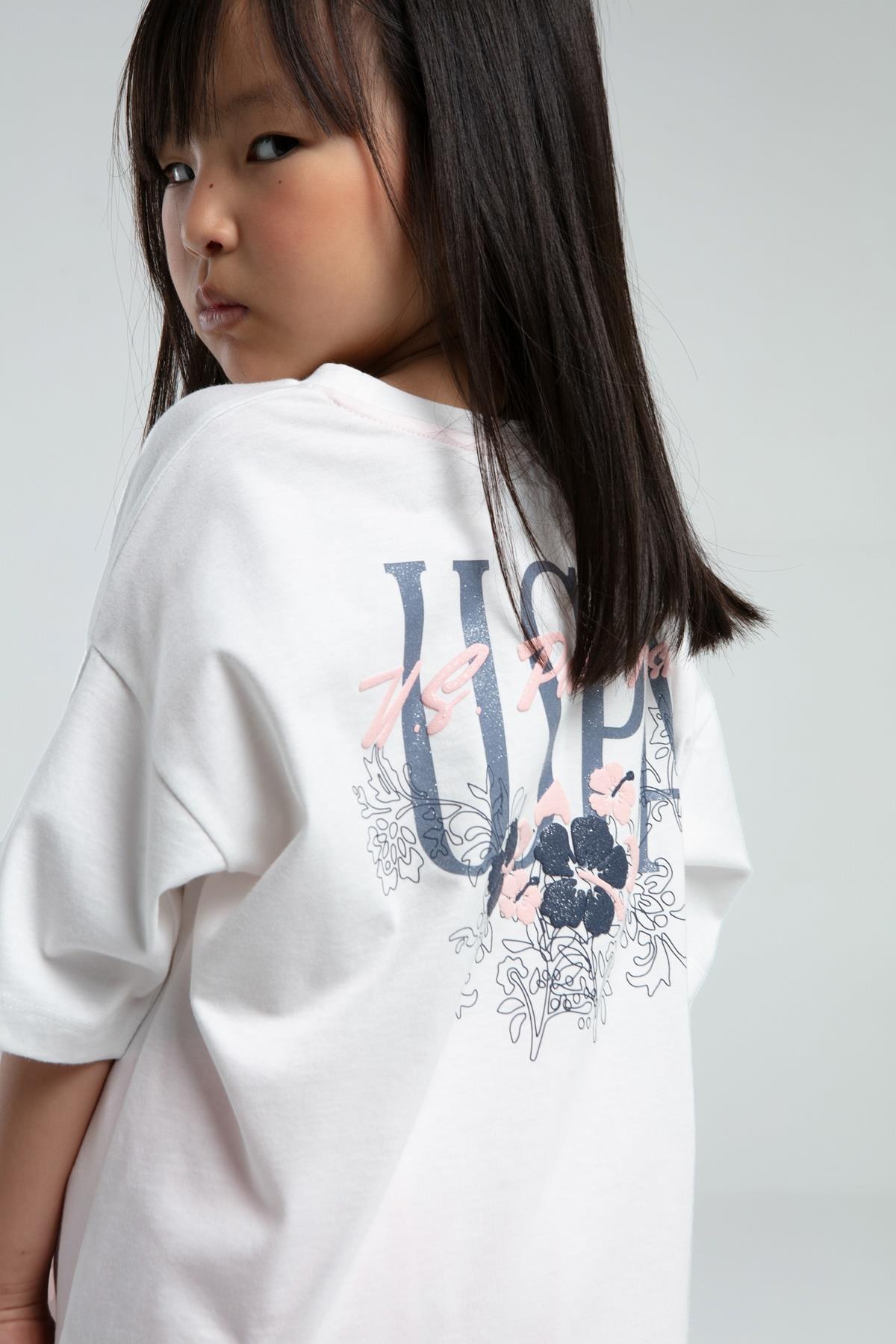 U.S. Polo Assn. Kız Çocuk Beyaz Şort Takım US2072 