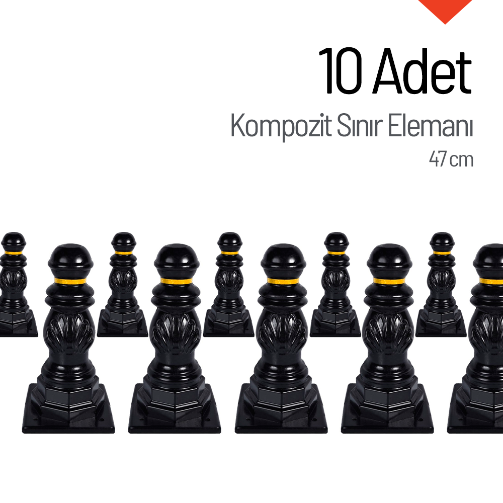10lu Kompozit Sınır Elemanı Seti 47 cm