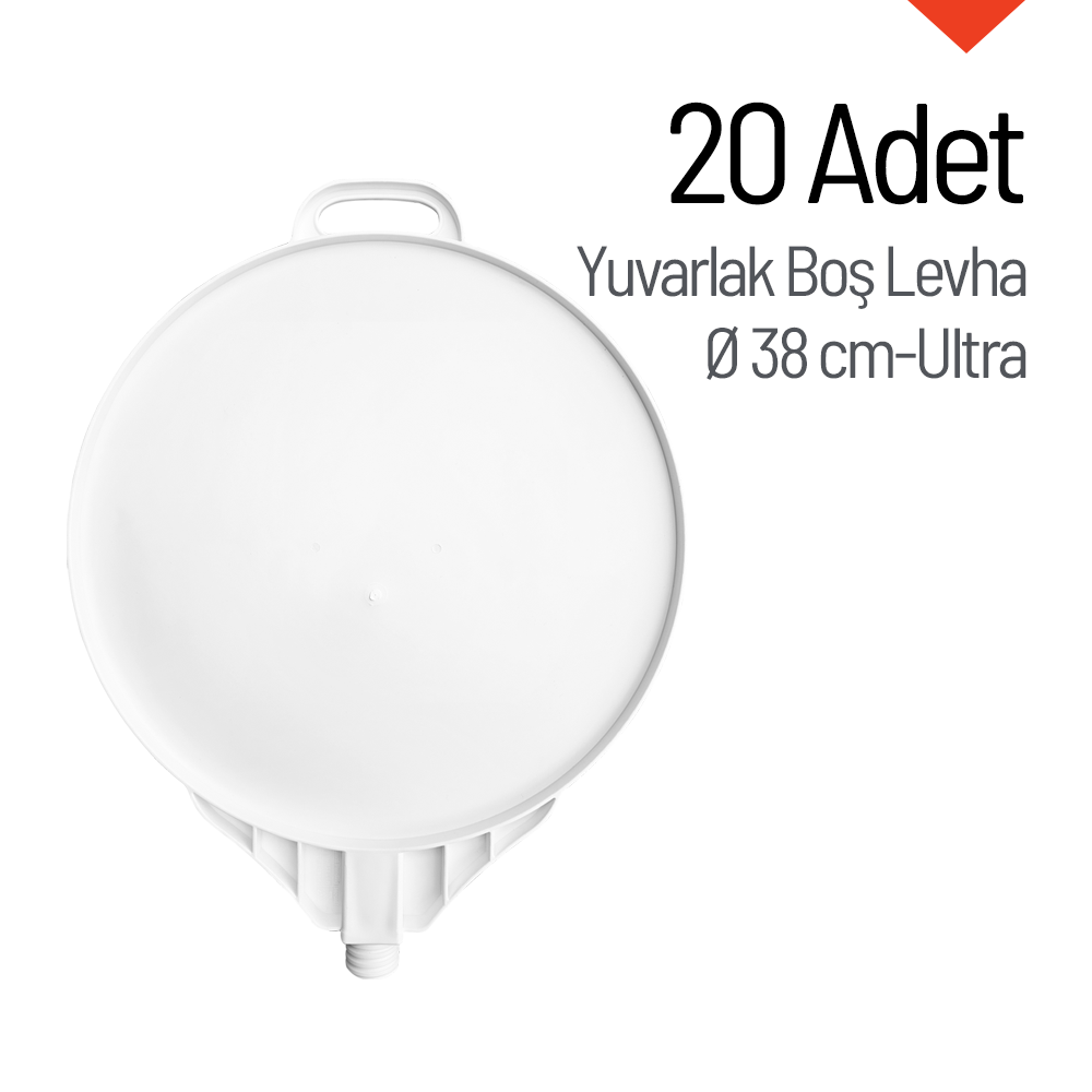 20 Adet Ultra Yuvarlak Boş Levha 38 cm 